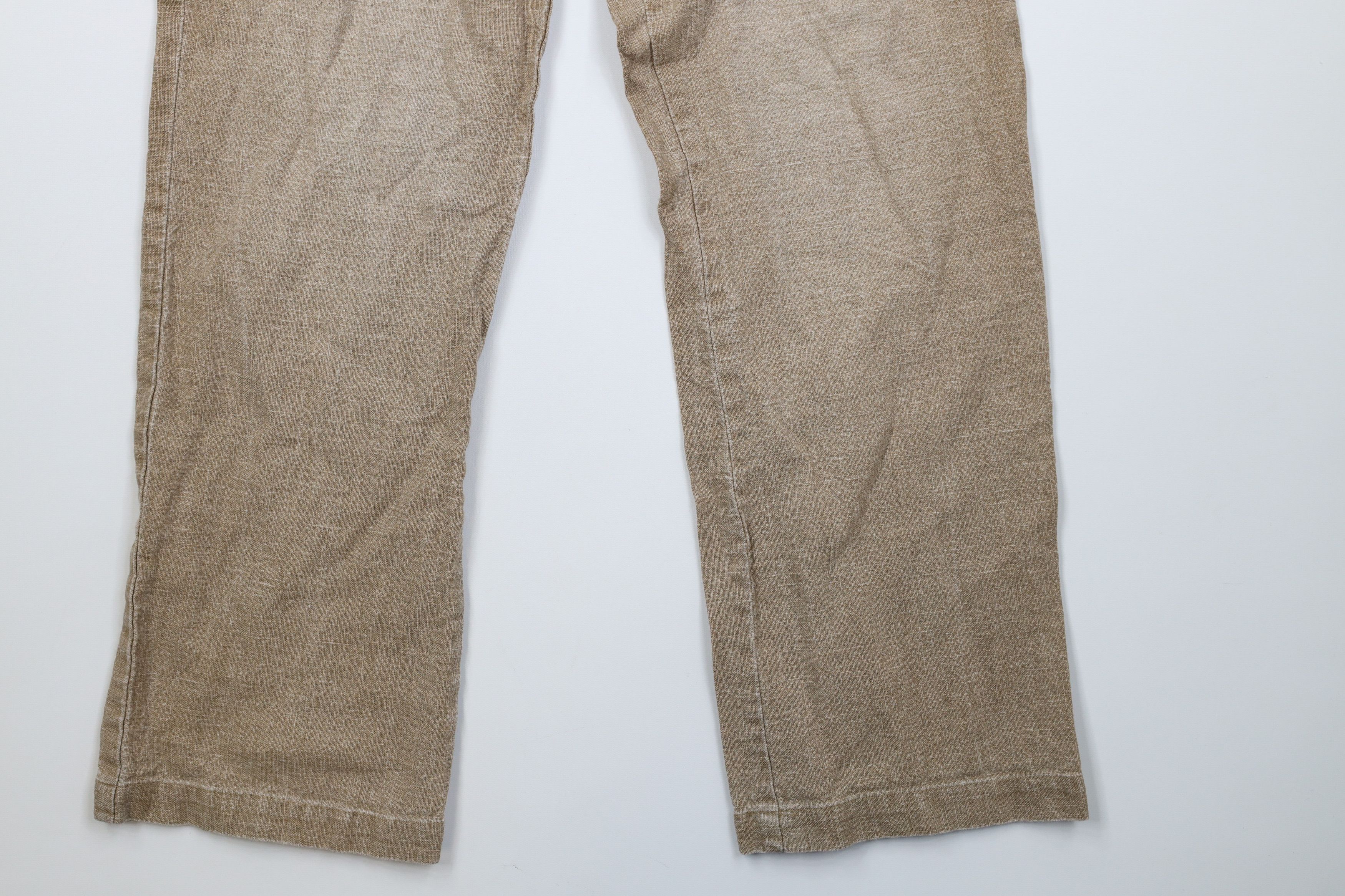 Vintage Vintage 90s Y2K Streetwear Linen Wide Leg Cargo Pants Beige Size US 31 - 5 Thumbnail