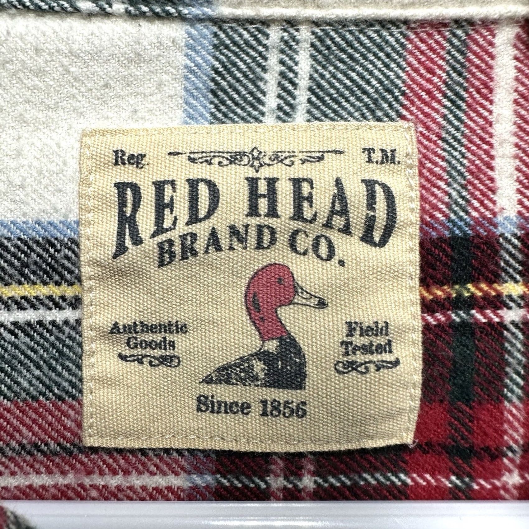 Vintage RedHead Shirt XL Red White Green Plaid Flannel Long Sleeve Button Down EUC Mens Size US XL / EU 56 / 4 - 4 Thumbnail