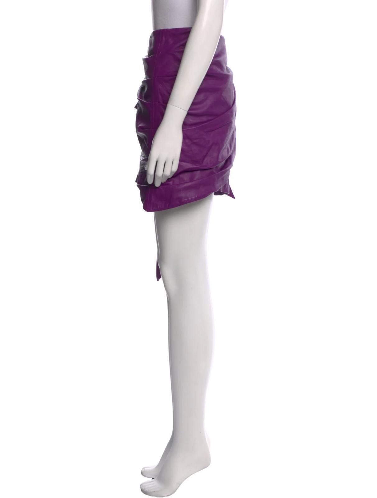 Other Marcell Von Berlin Lavender Leather Mini Skirt Size: S US 4 Size 28" / US 6 / IT 42 - 2 Thumbnail