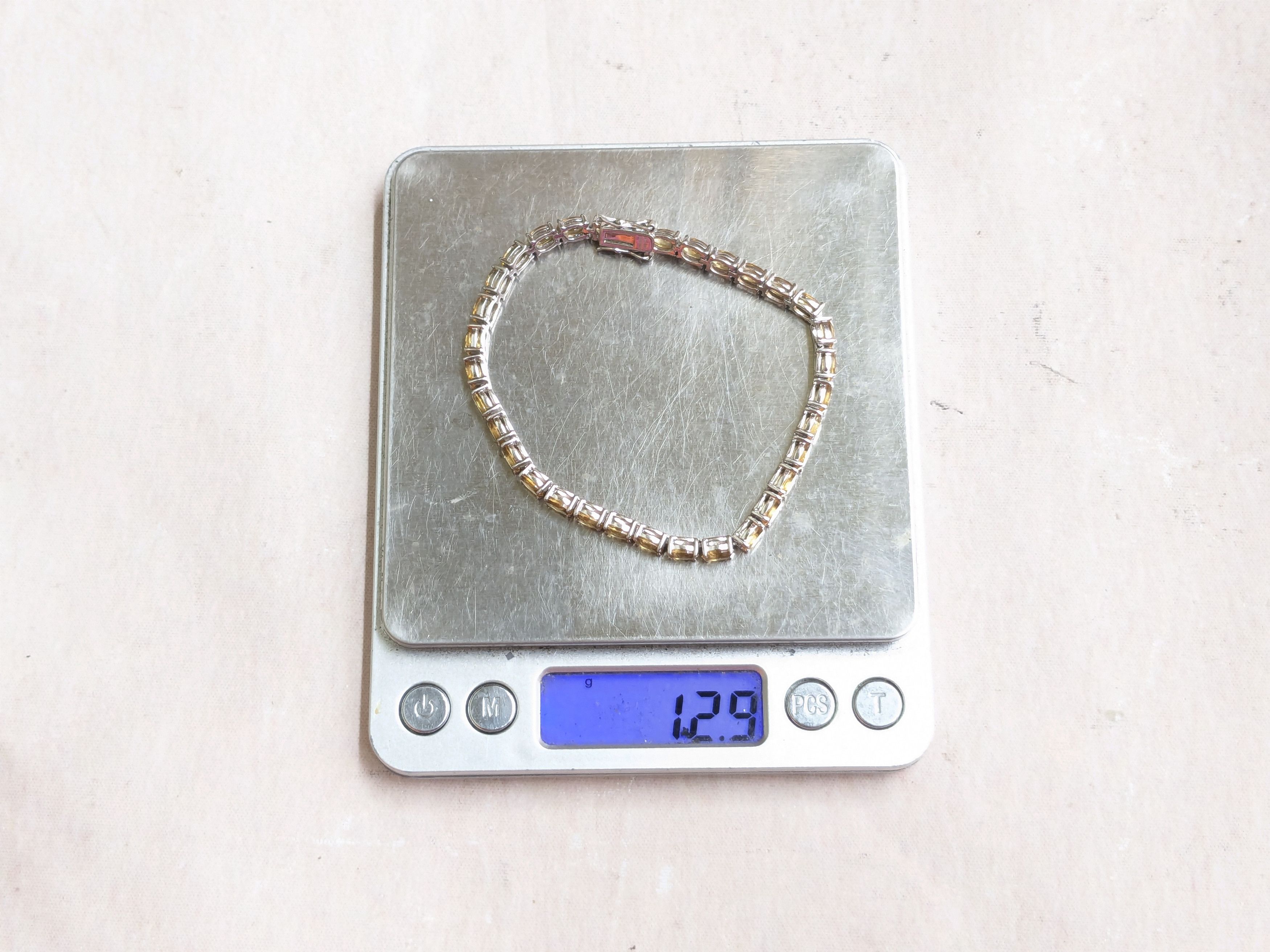Sterling Silver Sterling Silver Tennis Bracelet Yellow Citrine Oval 8 Size ONE SIZE - 15 Thumbnail