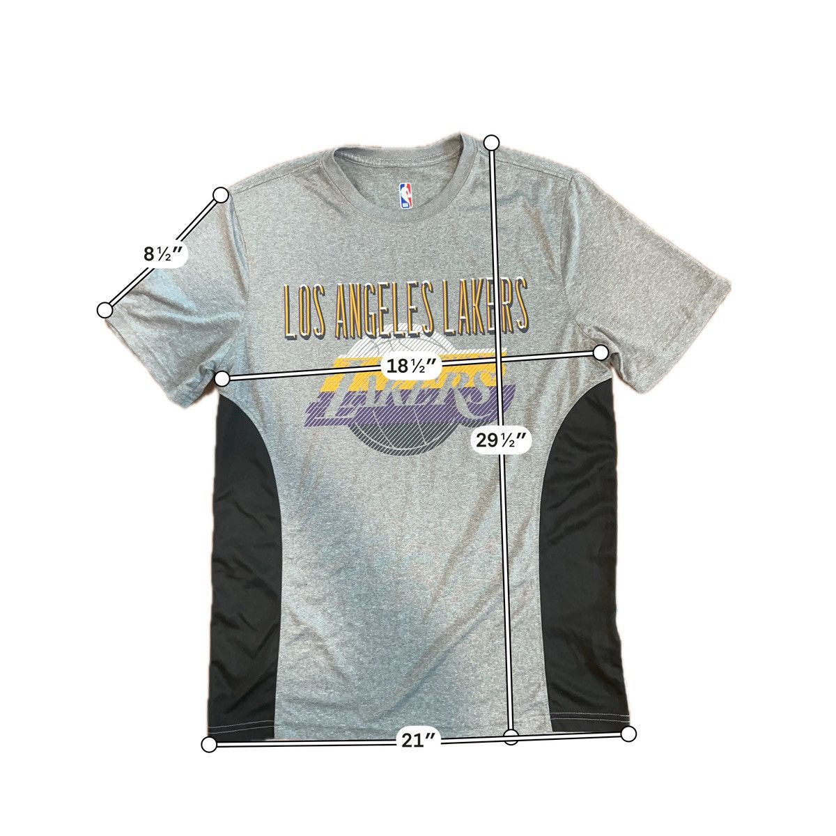 NBA NBA Los Angeles Lakers LeBron James #23 Shirt Grey/Black Tee Size US M / EU 48-50 / 2 - 3 Thumbnail