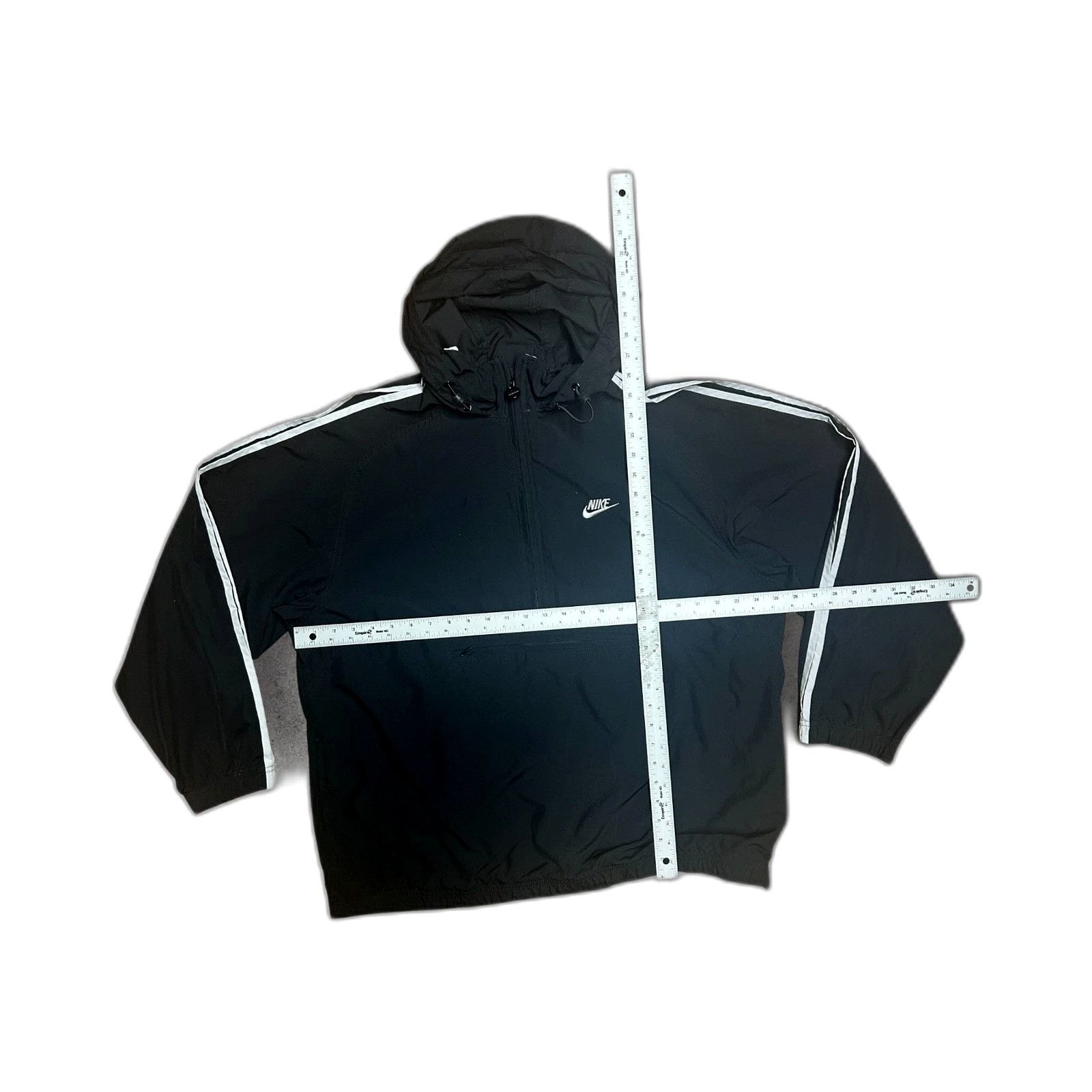 Nike Vintage Nike Jacket Mens Large Black White Full Zip Windbrea Size US L / EU 52-54 / 3 - 3 Thumbnail