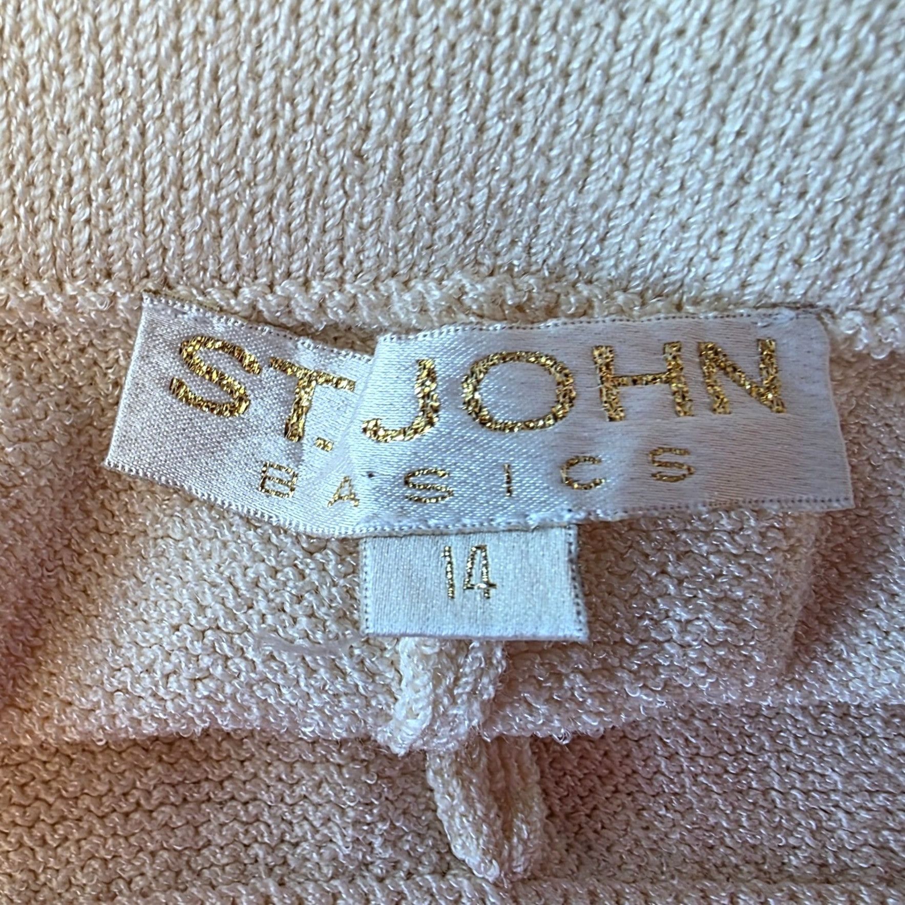 St. John Vintage St. John Basics Womens 14 Pants Ivory Santana Knit Size 36" / US 14 / IT 50 - 9 Thumbnail