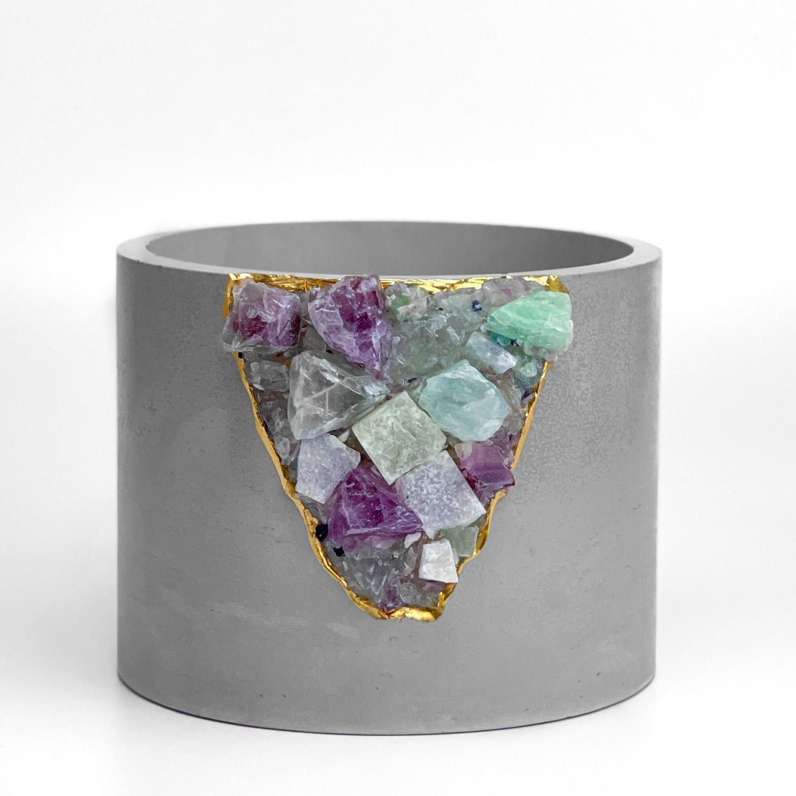 Other Large Geode Planter Big Rainbow Fluorite Crystal Planter Pot Size ONE SIZE - 3 Thumbnail
