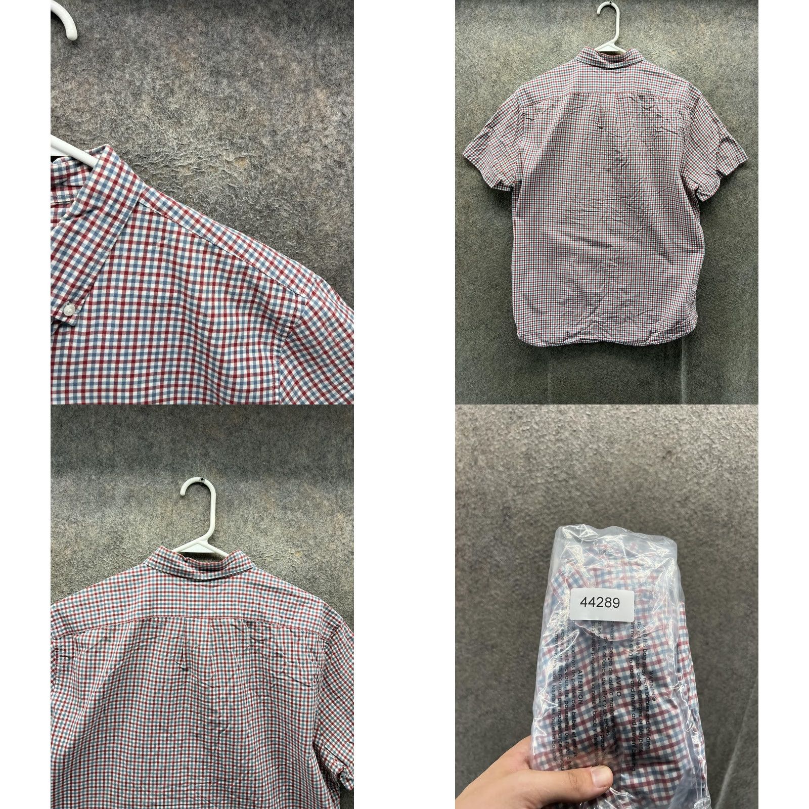 J.Crew J Crew Shirt Men Large Red Blue Check Button Down Classic Short Sleeve Cotton Size US L / EU 52-54 / 3 - 8 Thumbnail