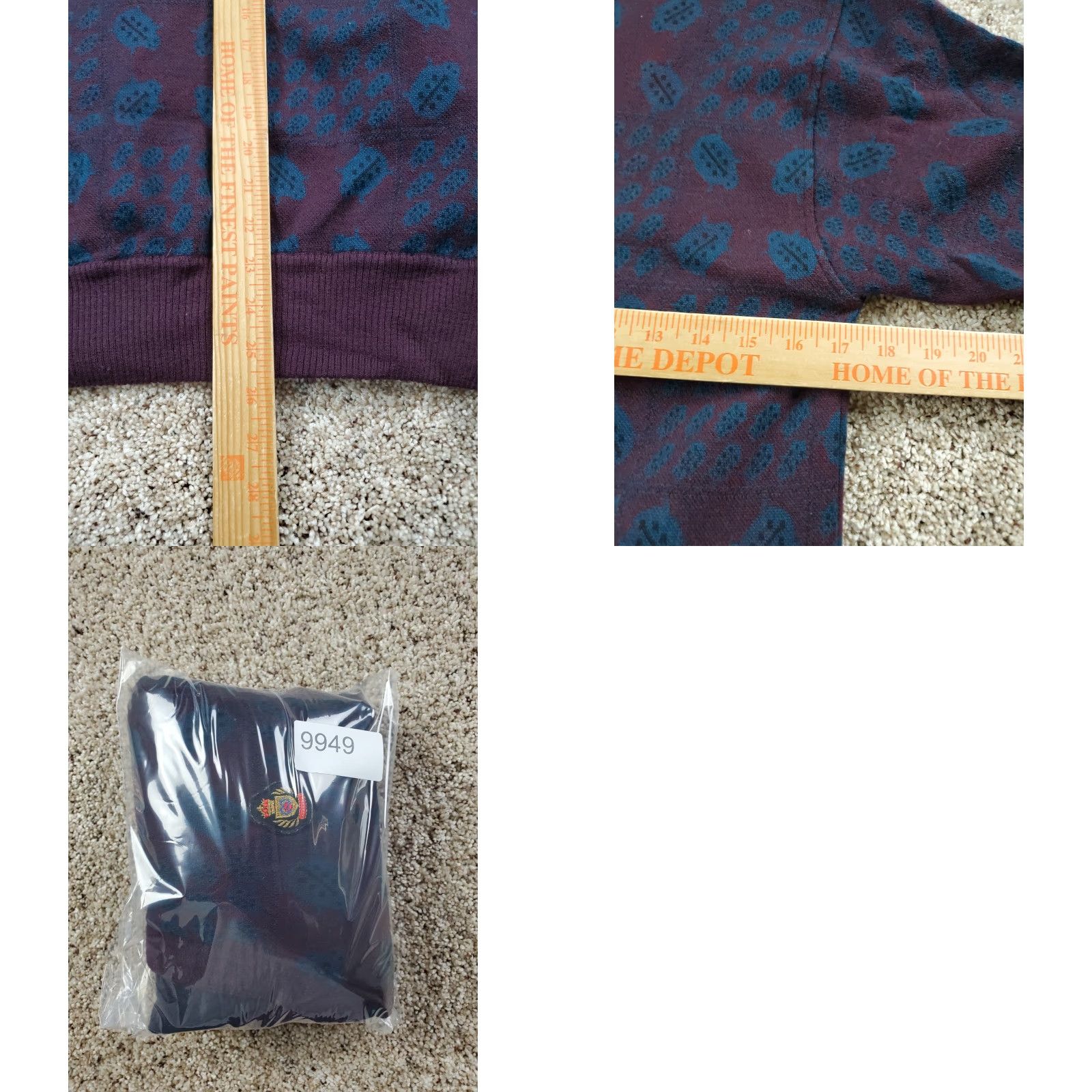 Vintage VINTAGE 90s Sweater Large Womens Blue Turtle Print Wool V-Neck Pockets Size L / US 10 / IT 46 - 8 Thumbnail