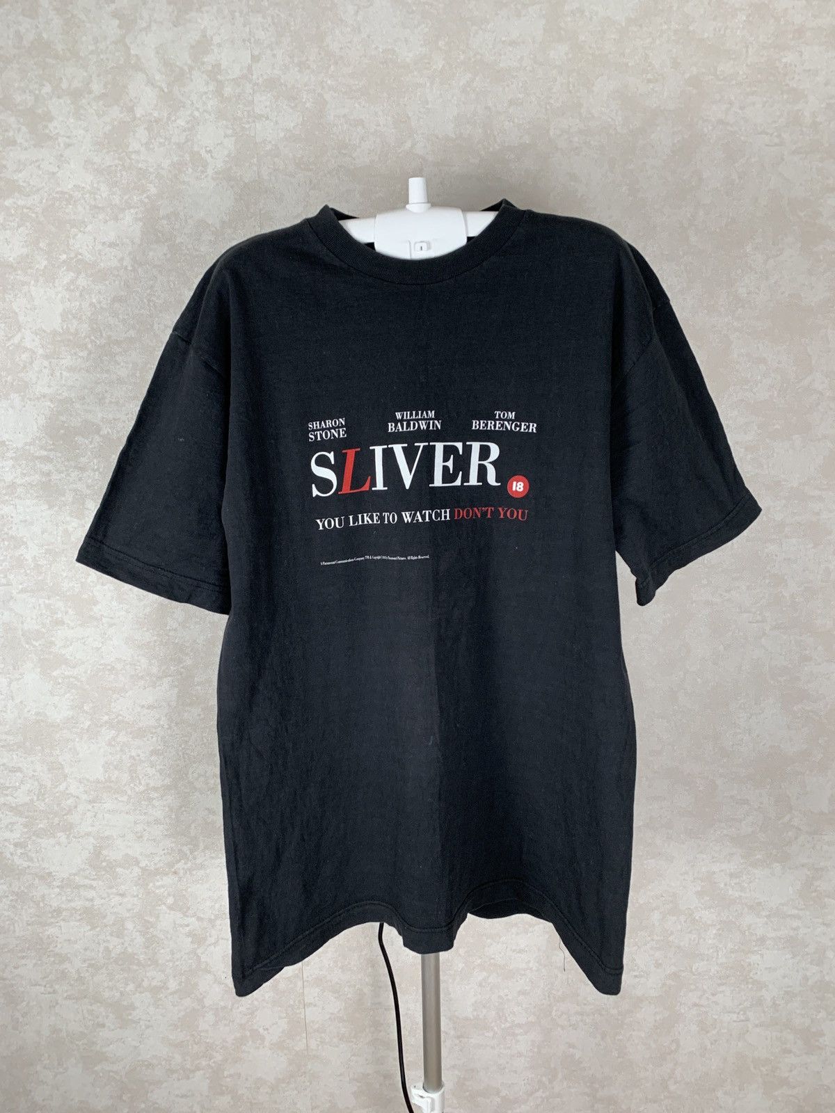 Vintage Sliver 1993 Logo Tee Moovie Sexy Erotic Film18+Sharon Stone Size US XL / EU 56 / 4 - 1 Thumbnail