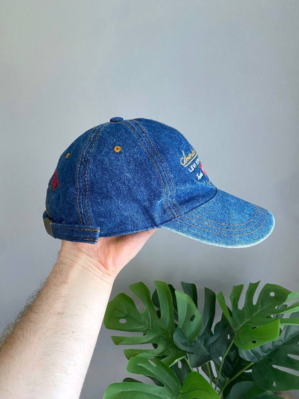 Levi's Vintage Clothing × Vintage Levi's 90s Vintage Denim Blue Cap "American Legend" Size ONE SIZE - 6 Thumbnail