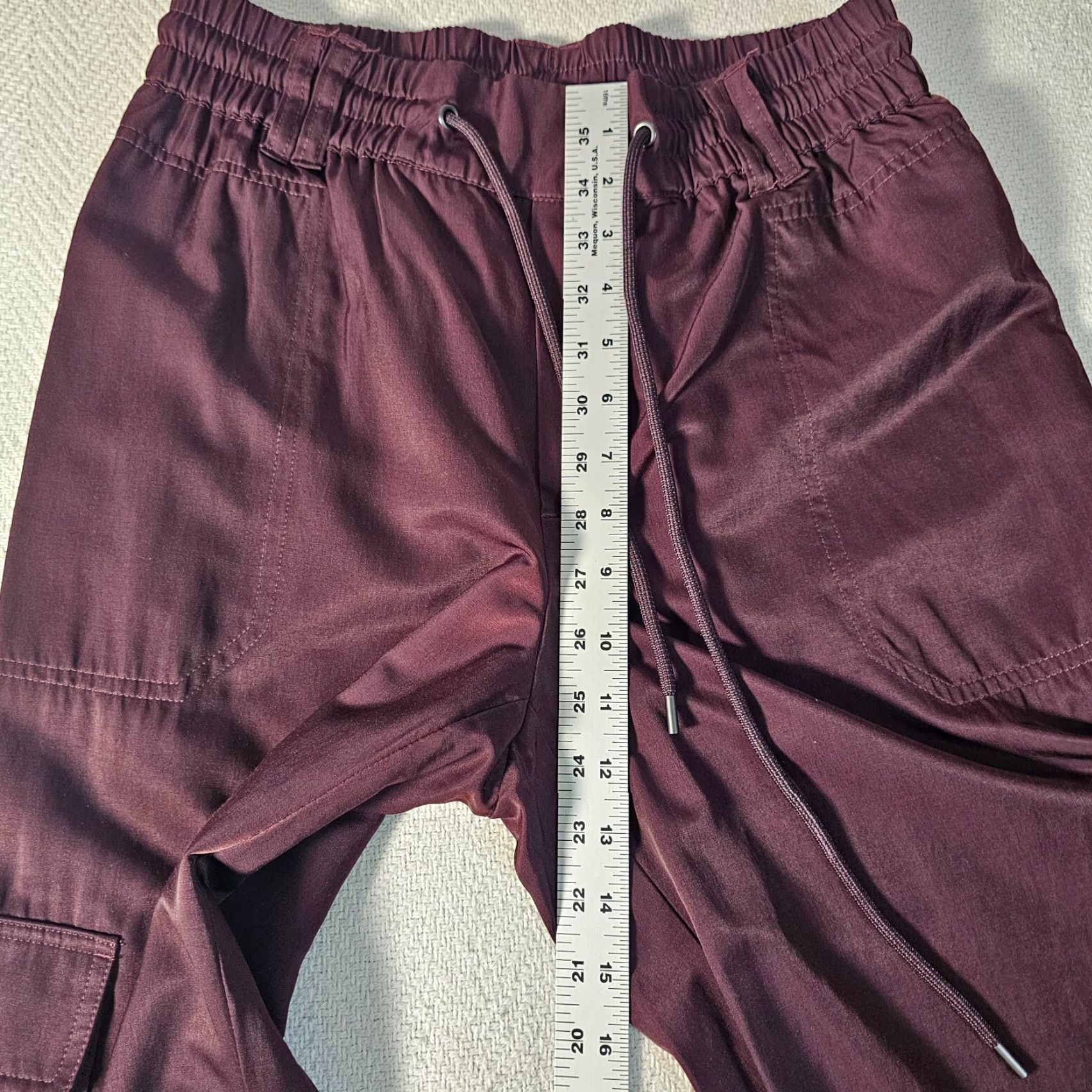 Vintage Democracy Women’s Jogger Pant High Rise Pull On Satin Floral Red Lounge Pants XS-XL Size 36" / US 14 / IT 50 - 6 Thumbnail