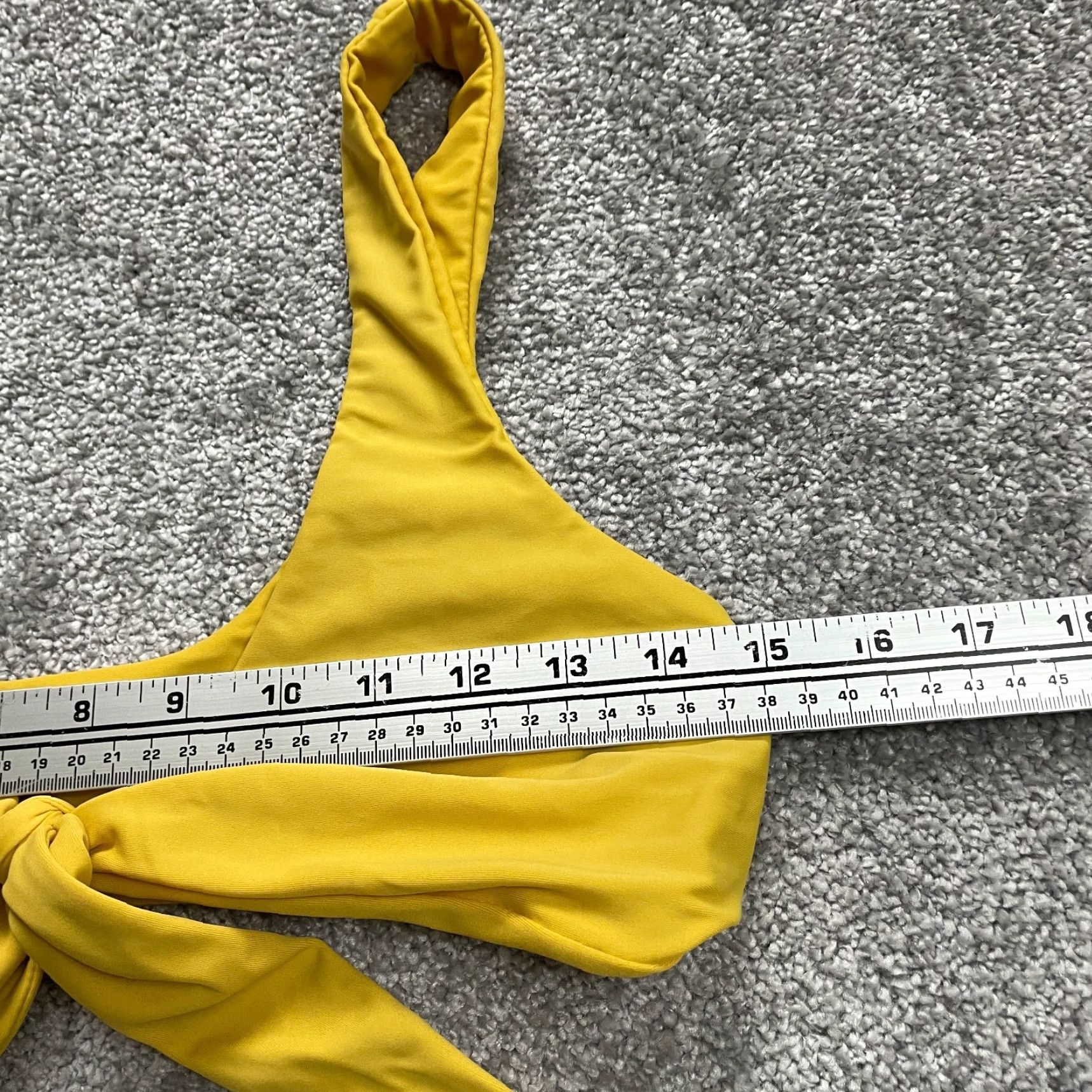 Vintage Women’s Yellow Bikini Top Medium Wide Strap Summer Beach Nylon Spandex Tie Front Swimwear Size M / US 6-8 / IT 42-44 - 6 Thumbnail