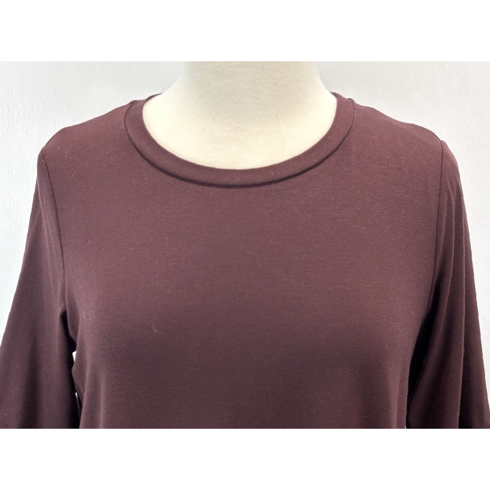 Eileen Fisher EILEEN FISHER Tencel Tunic T-Shirt Small Burgundy Casual Womens Size S / US 4 / IT 40 - 5 Thumbnail