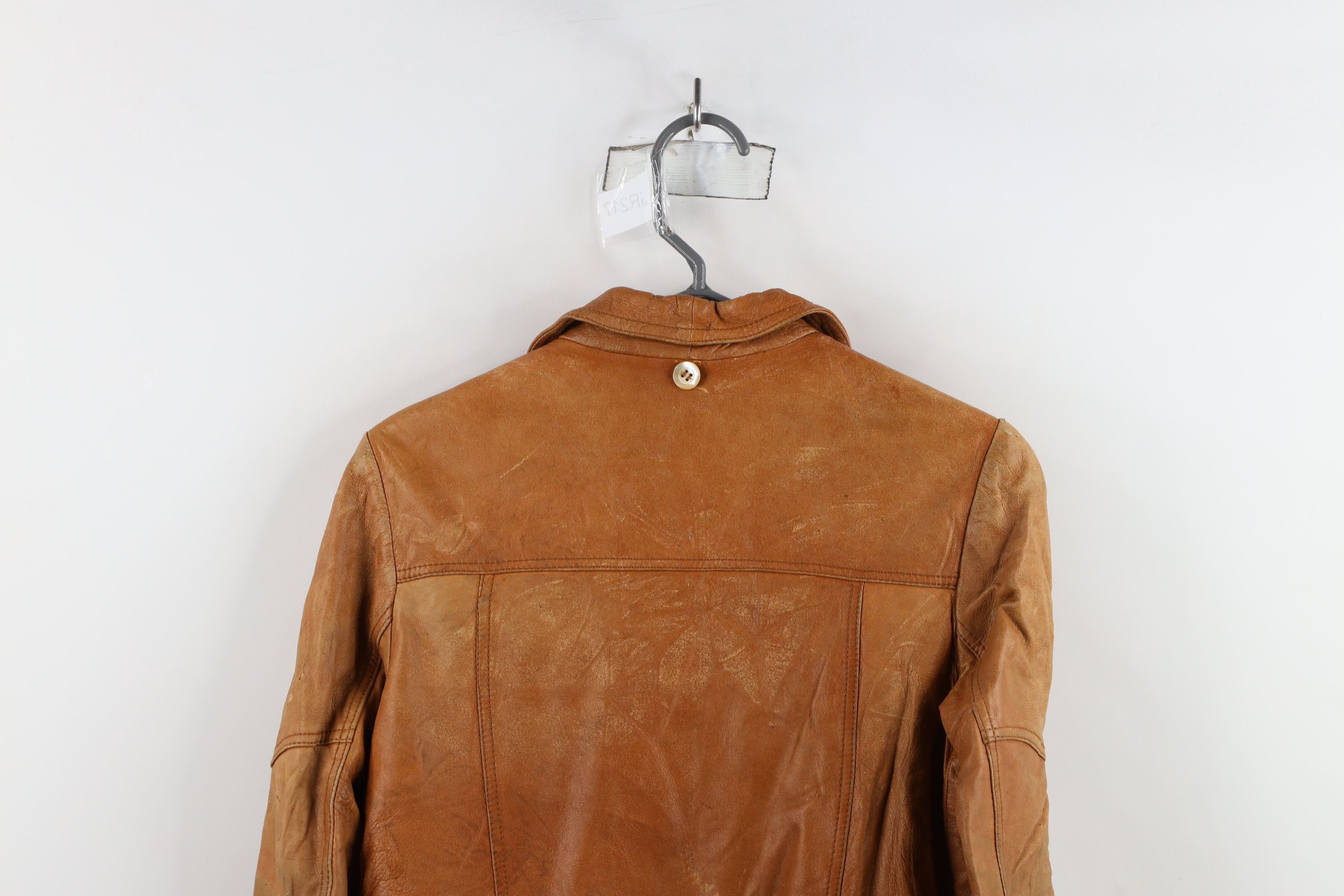 Vintage Vintage 70s Streetwear Deep Pile Fleece Lined Leather Jacket Size XXS / US 00 / IT 34 - 16 Thumbnail