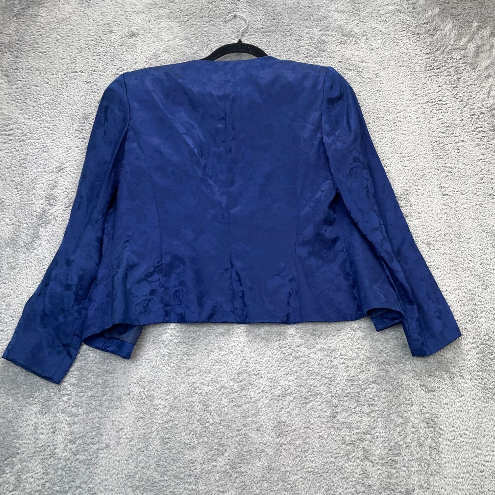 Vintage VINTAGE Papell Boutique Jacket Womens 10 Blue Blazer Coat Silk Lined Single Breasted Blazer Womens 10 Blue Silk Lined Buttoned City Retro 90s Womens Size L / US 10 / IT 46 - 3 Thumbnail