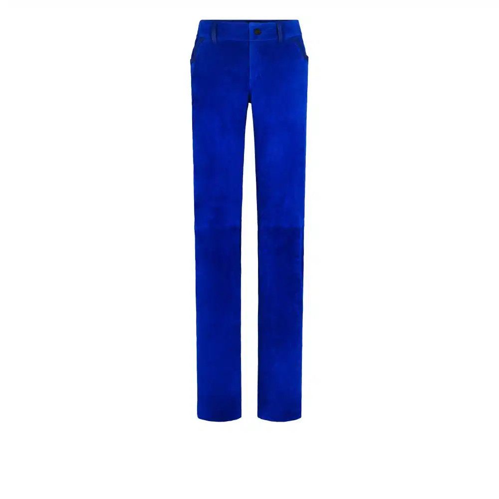 Tom Ford o1loc1c1124 PAL739 Suede Leather Pant in Blue Size 26" / US 2 / IT 38 - 1 Preview