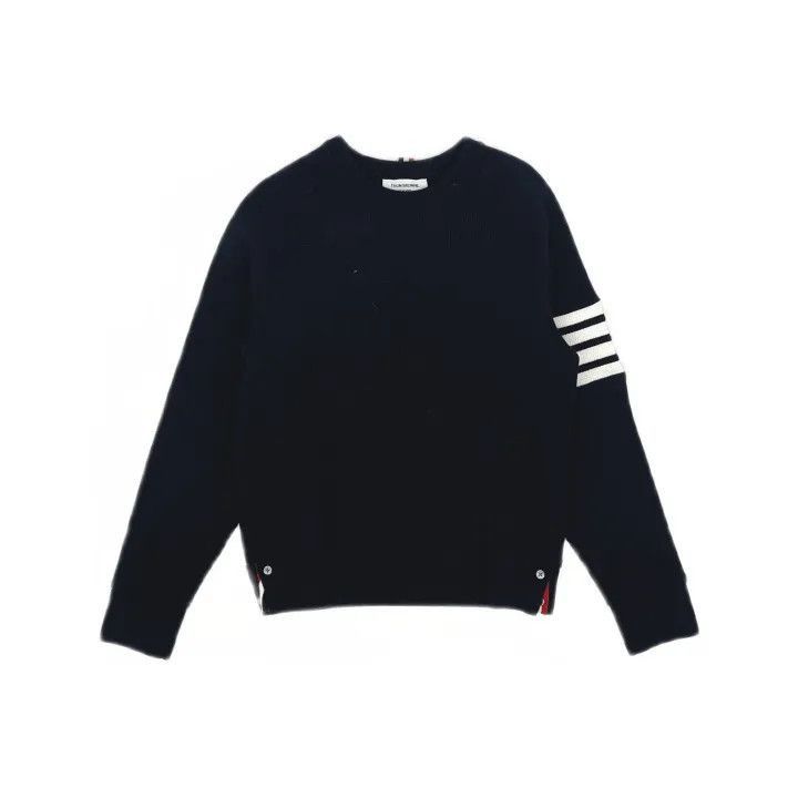 Thom Browne Thom Browne Navy Crewneck Sweatshirt with Stripes -2507 Size US M / EU 48-50 / 2 - 8 Thumbnail