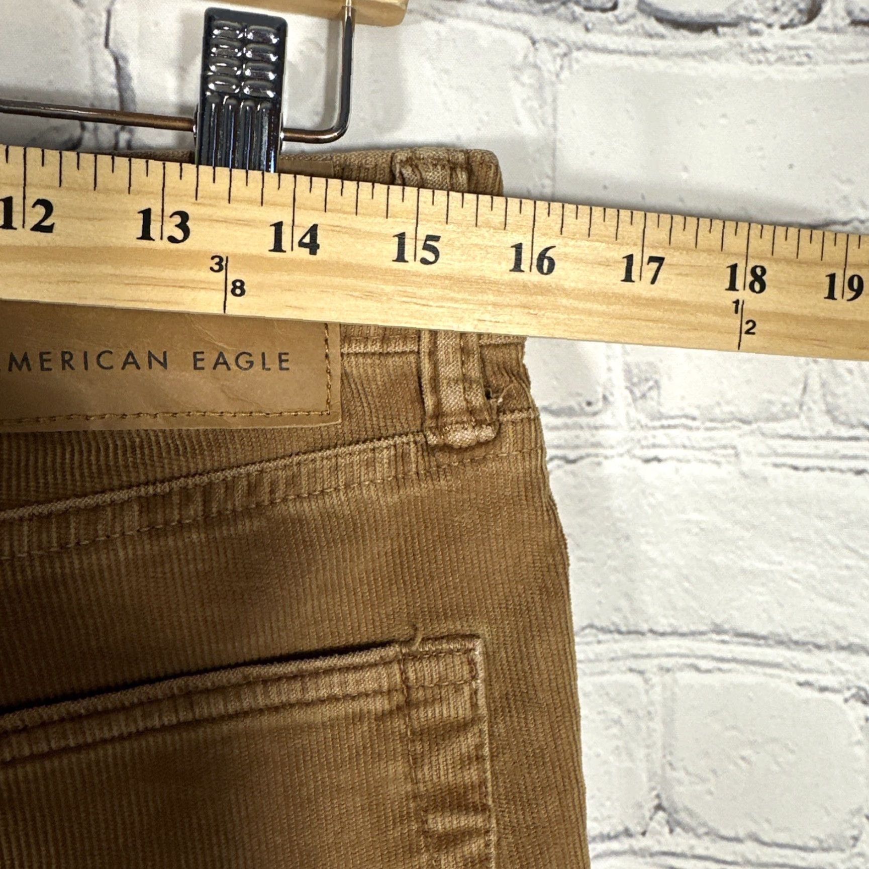 American Eagle Outfitters American Eagle Pants Mens 32X32 Flat Front Chino Corduroy Brown Preppy Size US 32 / EU 48 - 3 Thumbnail