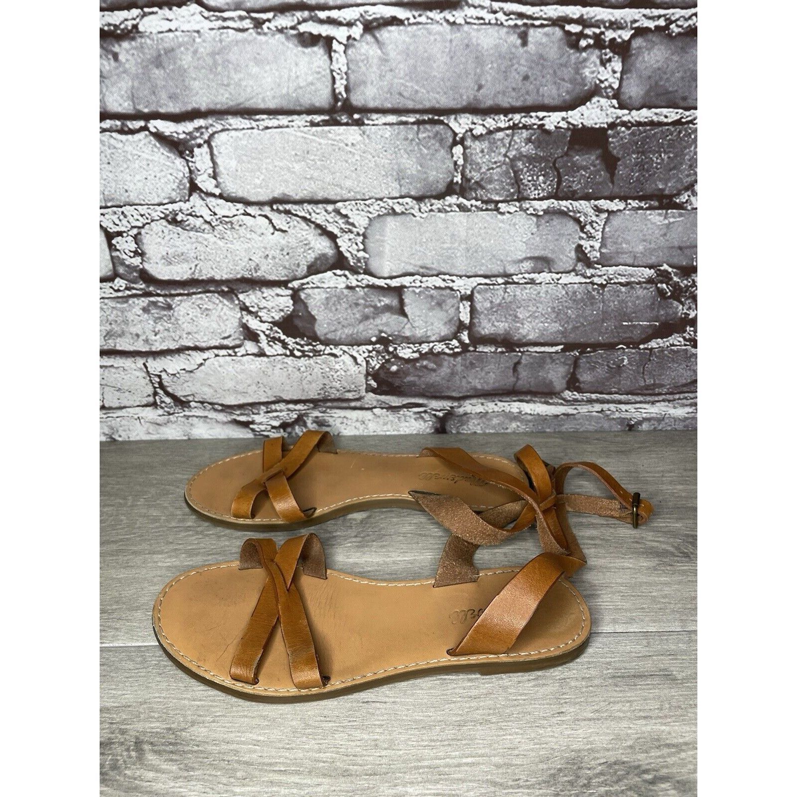 Madewell Madewell Brown Leather Casual Ankle Strap Flat Sandals Women Size US 7.5 / IT 37.5 - 5 Thumbnail