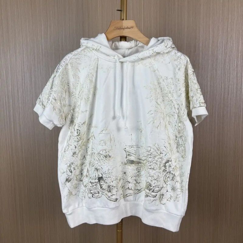 Dior Dior White Cotton Women's Hoodie 0089 Size S / US 4 / IT 40 - 1 Thumbnail