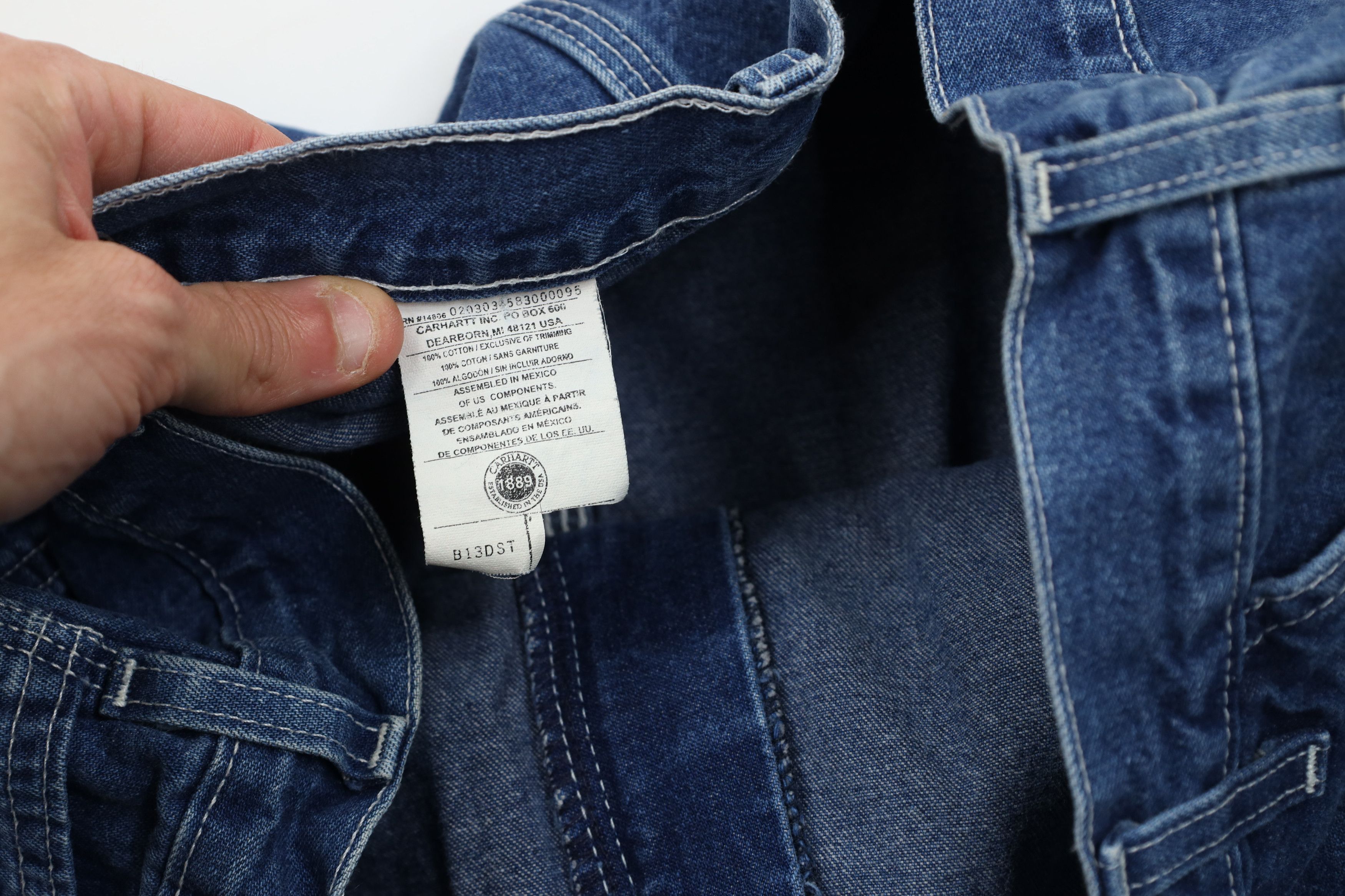 Carhartt Vintage Y2K Carhartt Spell Out Wide Leg Dungaree Jeans Size US 44 / EU 60 - 10 Thumbnail