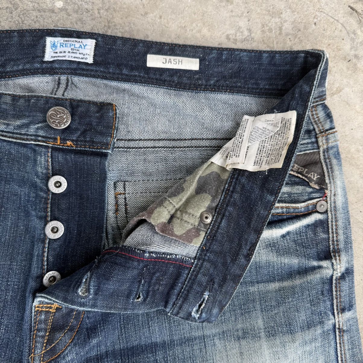 Replay W34x30 Vintage Replay Button Fly Faded Ripped Denim Jean Size US 34 / EU 50 - 10 Thumbnail