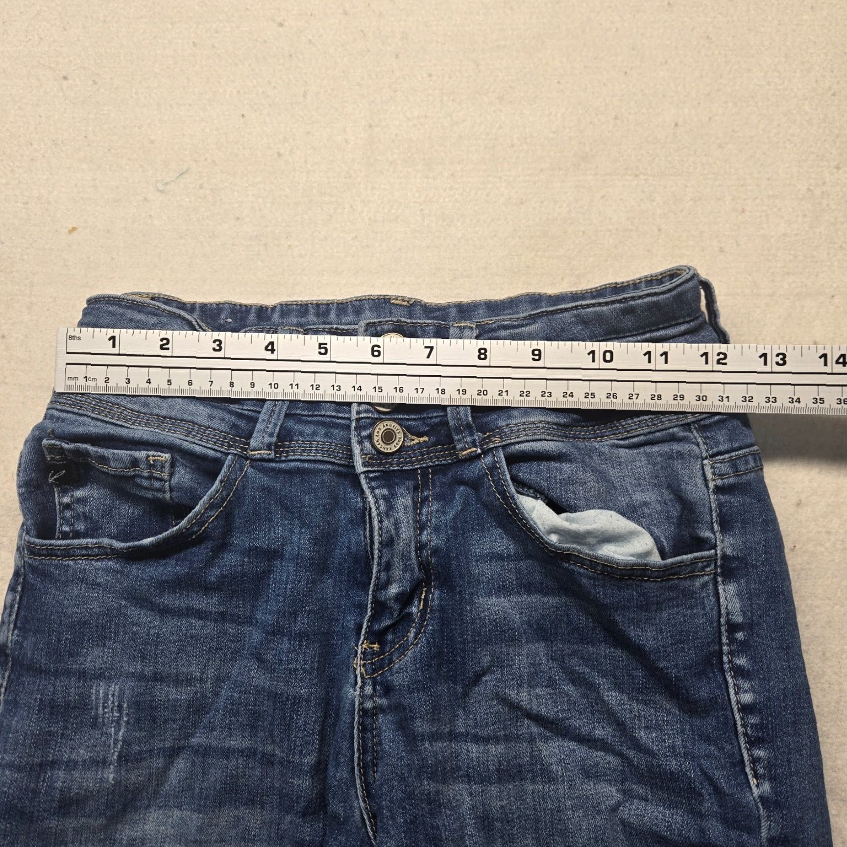 Vintage Kancan Jeans Distressed 3 Button Skinny Blue Denim Pants Women's Size 26 Size 26" / US 2 / IT 38 - 7 Thumbnail