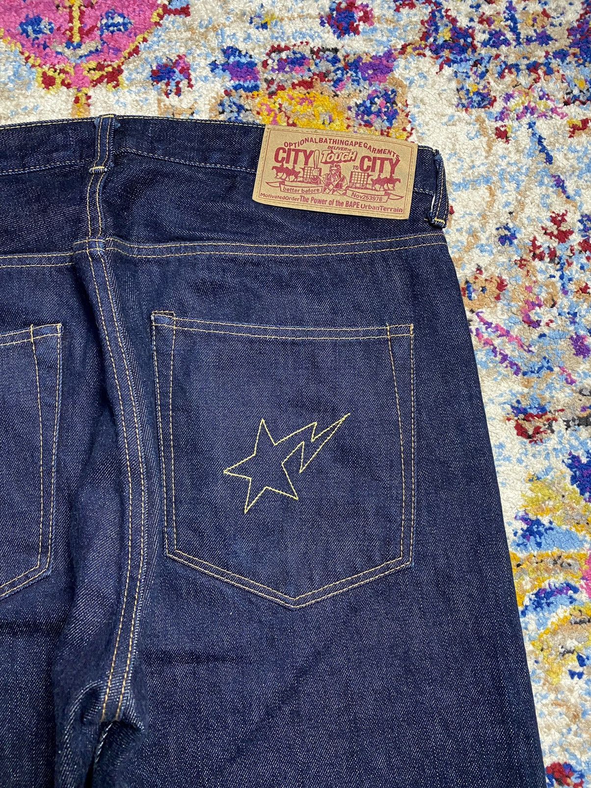 Bape Bapesta OG Classic 14oz Straight Relaxed Jeans W34 Size US 36 / EU 52 - 4 Thumbnail