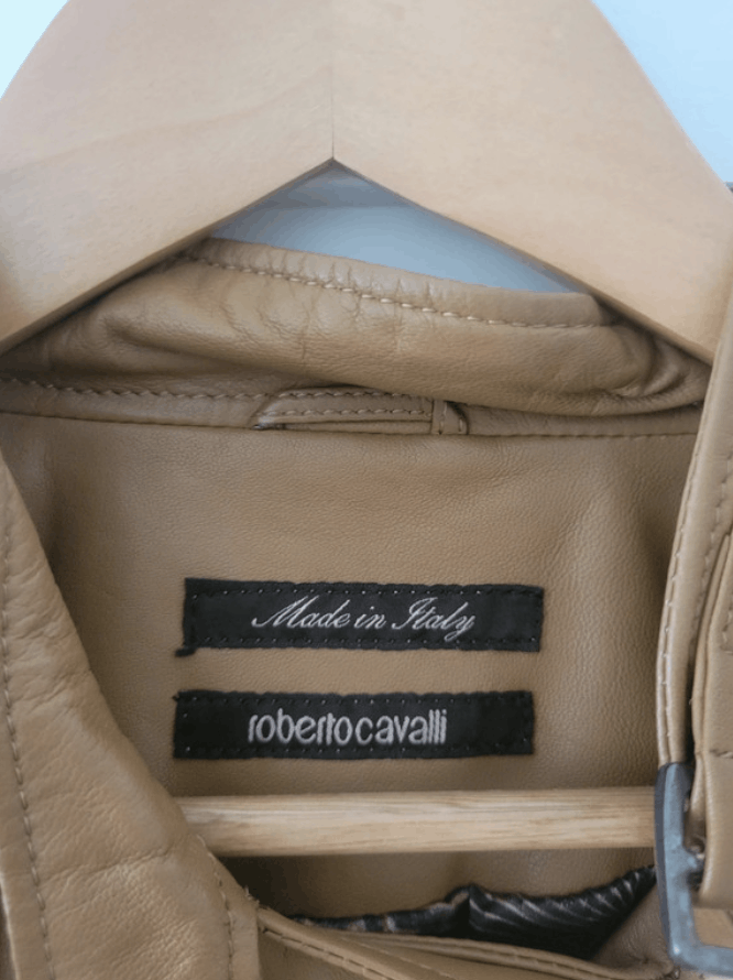Just Cavalli × Leather × Roberto Cavalli Cavalli Jacket Leather Coat Trench Roberto Biker Moto EX0095 Size M / US 6-8 / IT 42-44 - 3 Thumbnail