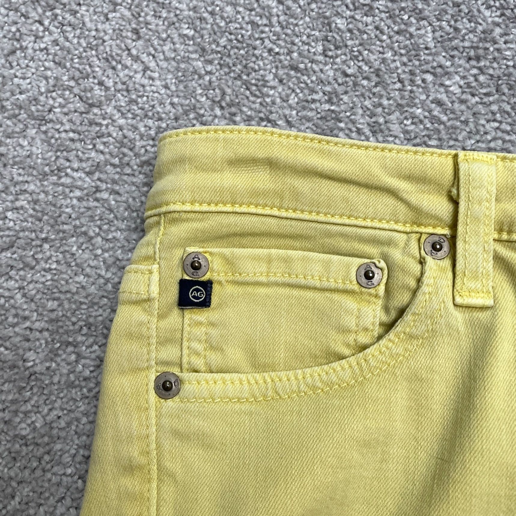Vintage VINTAGE? Wait no vintage: The Stevie Ankle Smil Straight Jeans Womens 28R Yellow AG Adriano Goldschmied Jeans 28in Inseam Size 28" / US 6 / IT 42 - 3 Thumbnail