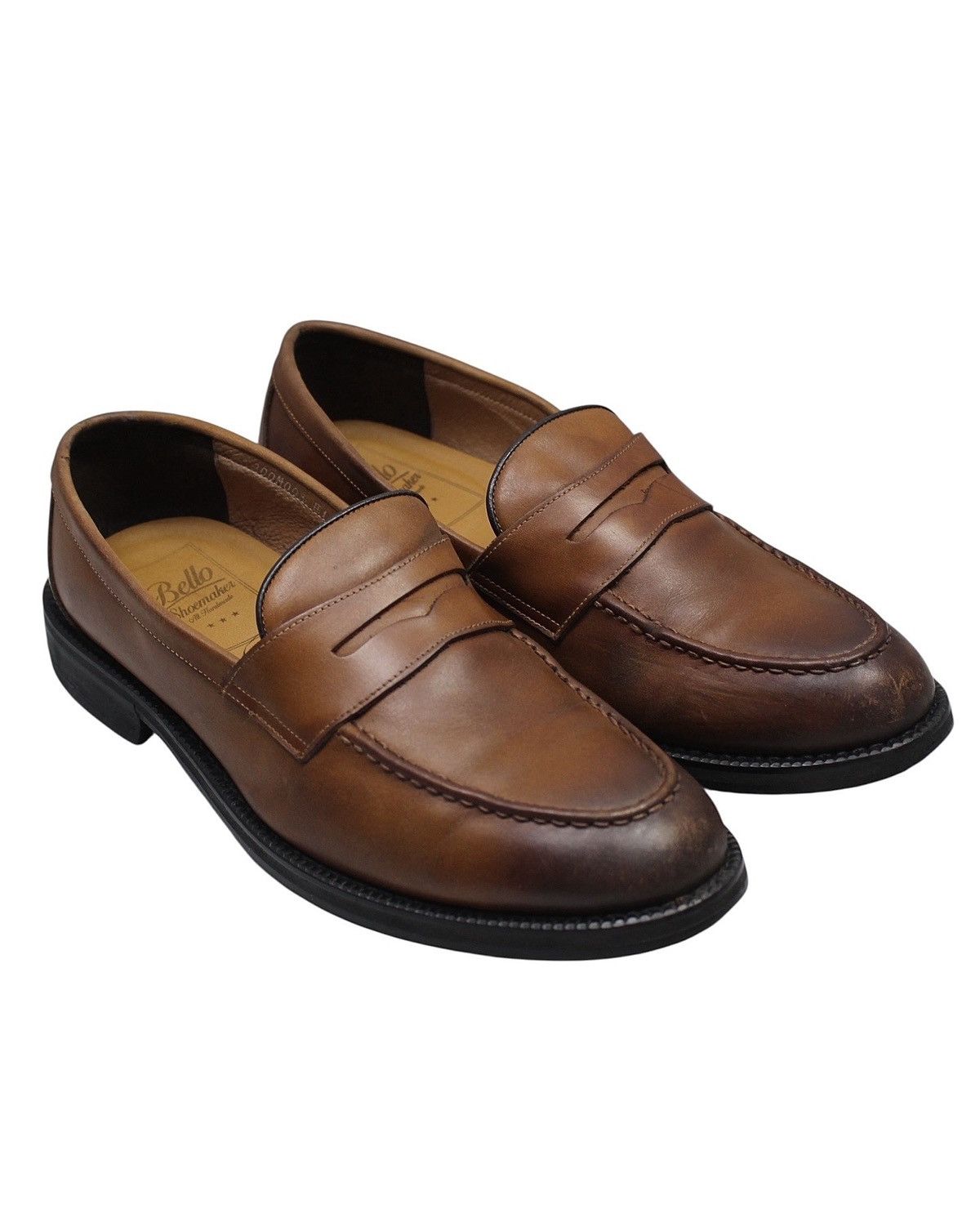 Vintage 2010S BELLO SHOEMAKER HANDMADE PENNY LOAFERS Size US 8 / EU 41 - 2 Thumbnail