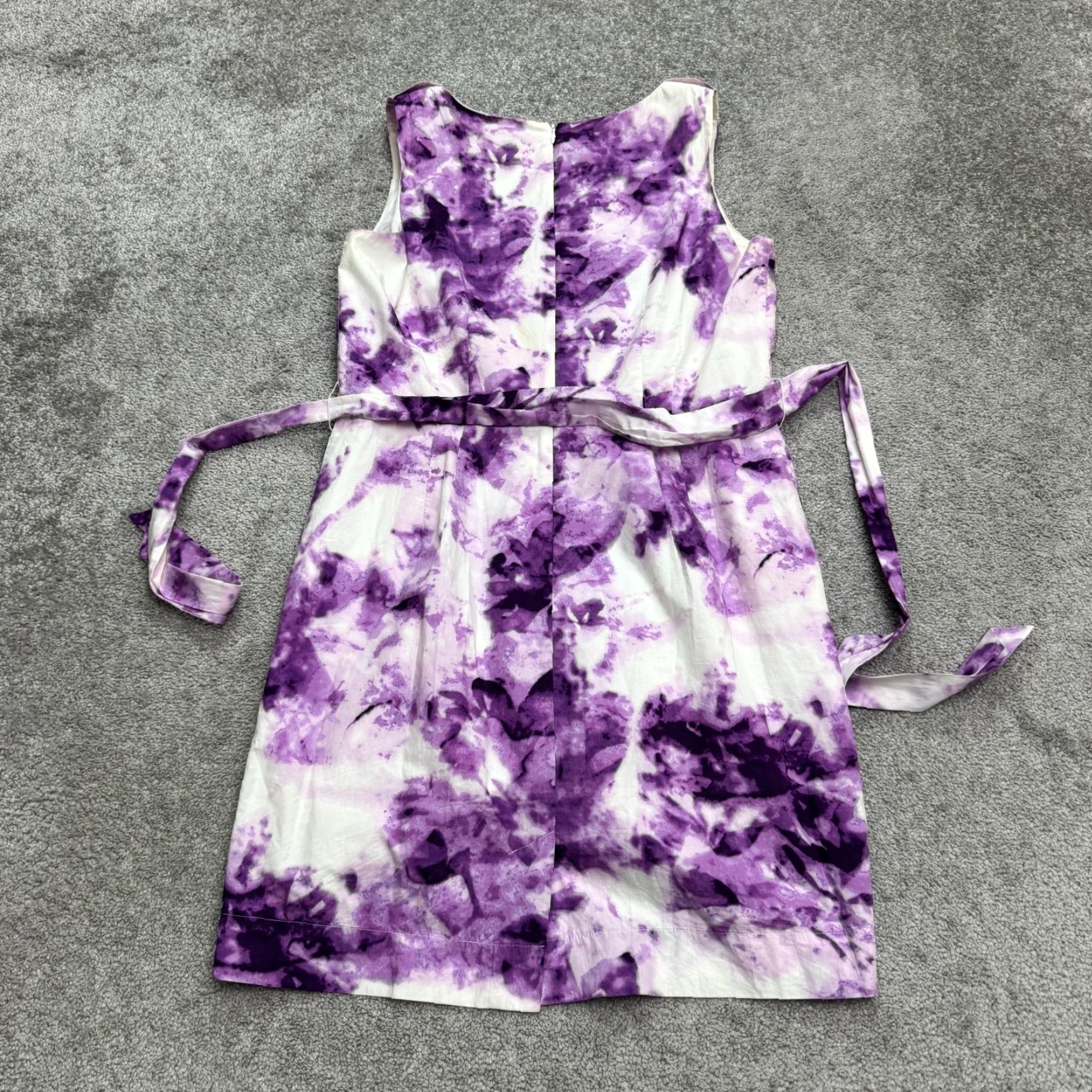 Banana Republic Banana Republic Tie-Dye Pleated Midi Dress Womens 14 Purple Sleeveless V-Neck Size XL / US 12-14 / IT 48-50 - 2 Thumbnail