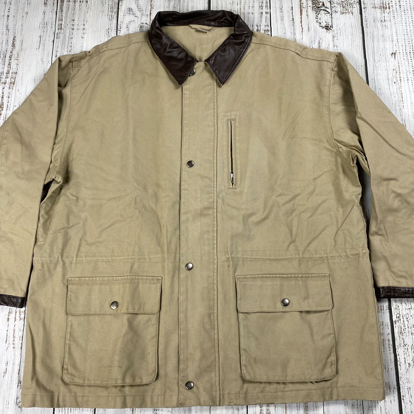 Vintage VINTAGE AMERICAN ACCESSORIES DUCK CANVAS CHORE COAT JACKET MENS XL BEIGE WORK BARN COAT Size US XL / EU 56 / 4 - 2 Thumbnail