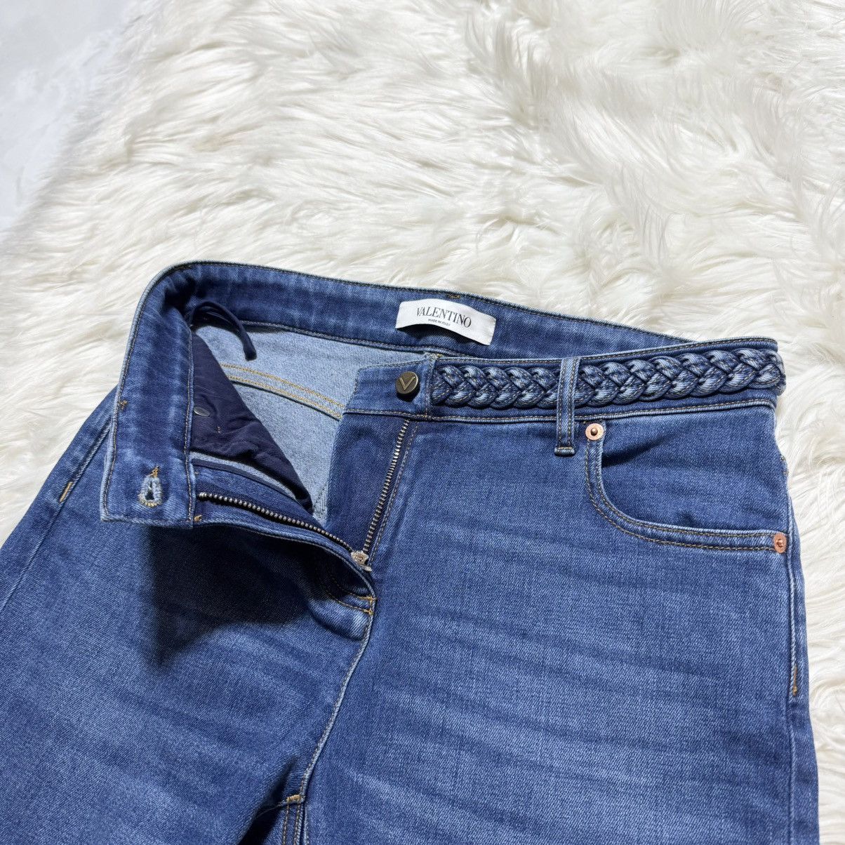 Valentino Valentino cable loop stretch denim pants Jeans Size 28" / US 6 / IT 42 - 16 Thumbnail
