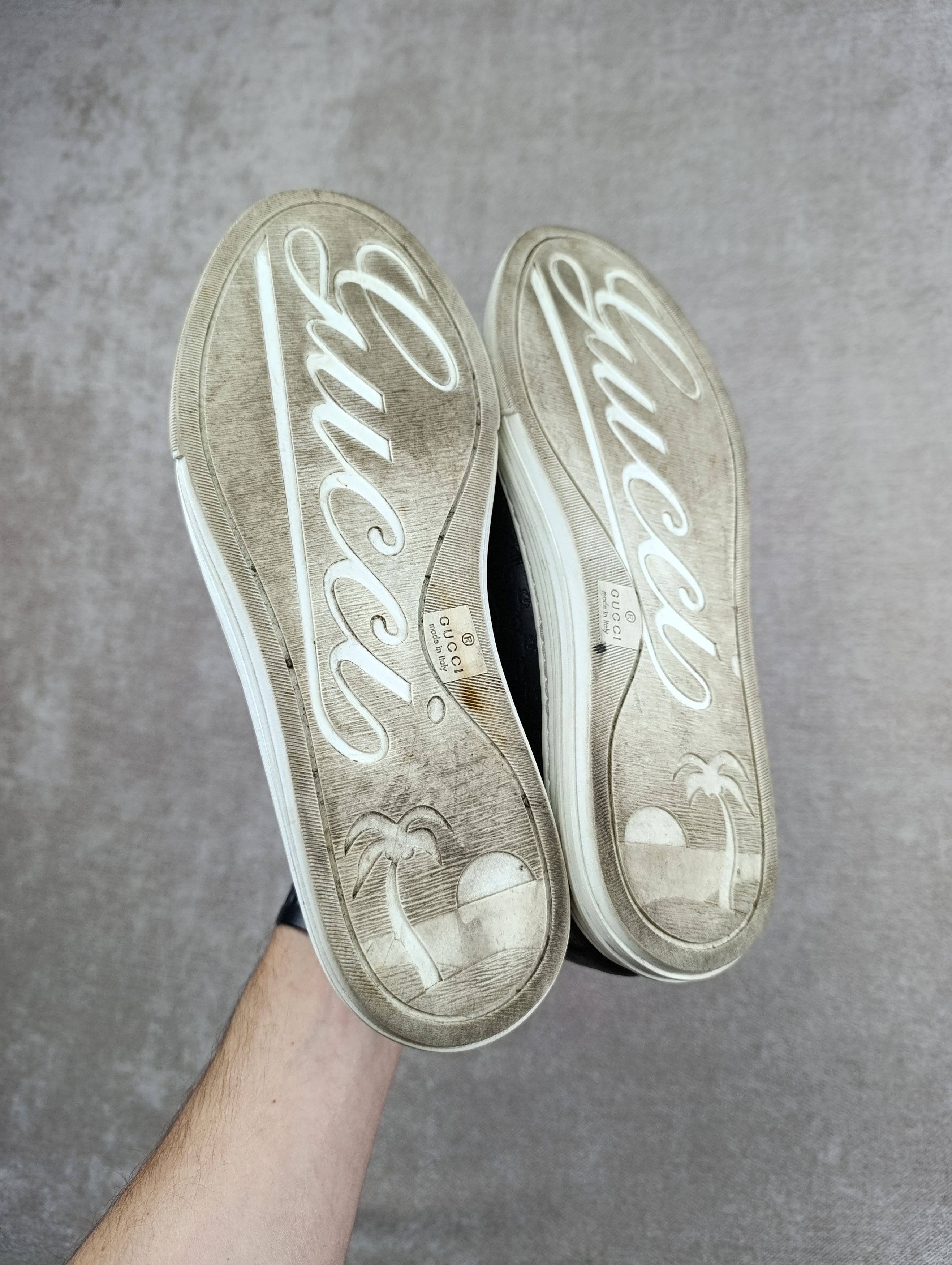 Gucci GUCCI LEATHER SIGNATURE SLIP-ON BLACK MONOGRAM Size US 7.5 / EU 40-41 - 9 Thumbnail