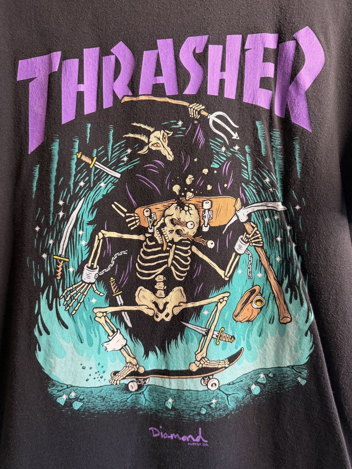 Thrasher Thrasher x Diamond Supply Co. “Halloween Hellride” Tee Size US L / EU 52-54 / 3 - 2 Thumbnail