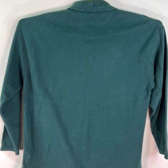 Vintage VINTAGE Turkish Cotton Cardigan Sweater Womens M Green Collared Tight Knit Knitwear Cardigan 100% Cotton Womens Cardigan M Green Vintage Size M / US 6-8 / IT 42-44 - 6 Thumbnail