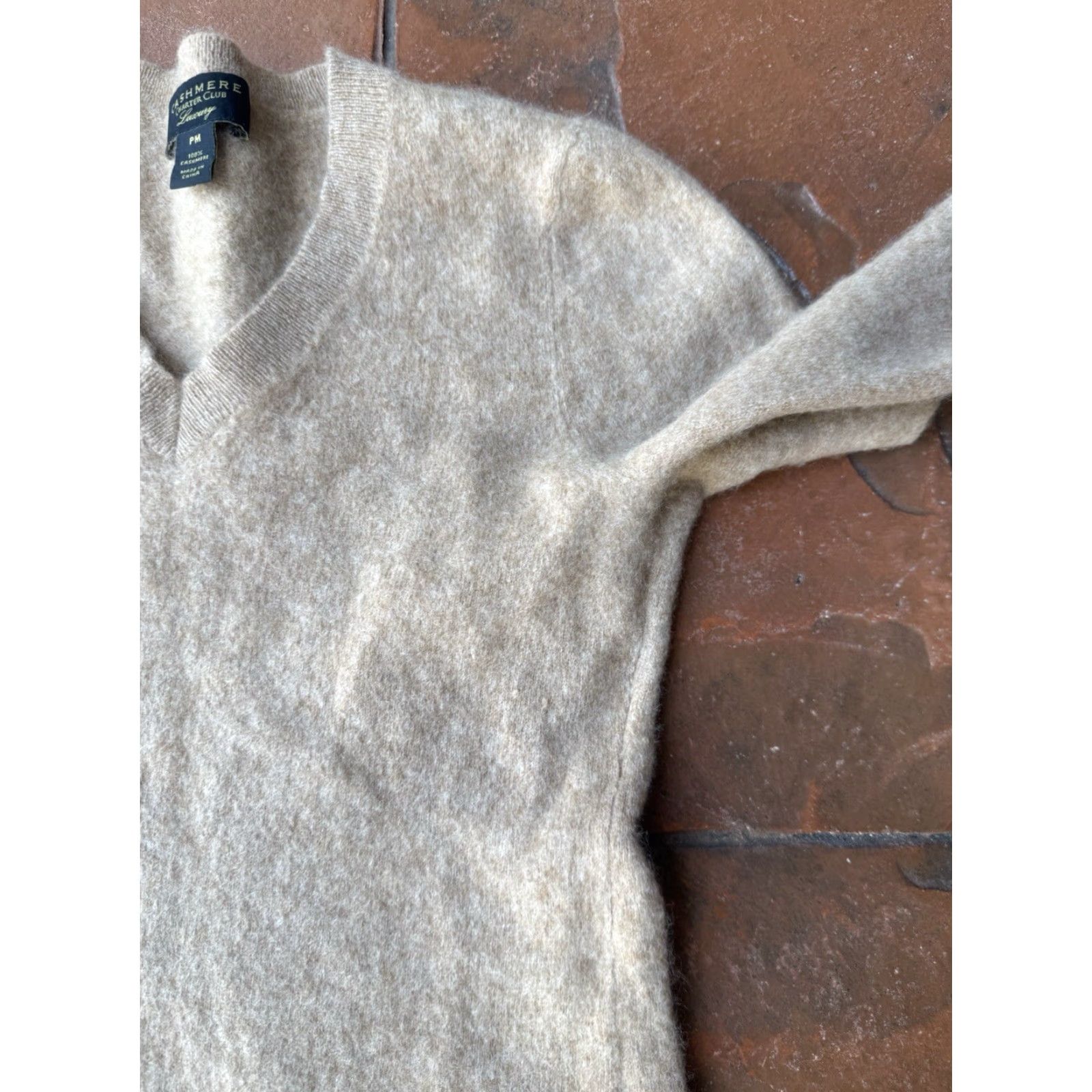 Charter Club Charter Club Luxury 100% Cashmere V-Neck Sweater Women's PM Pullover Long Sleeve Brown Size M / US 6-8 / IT 42-44 - 5 Thumbnail