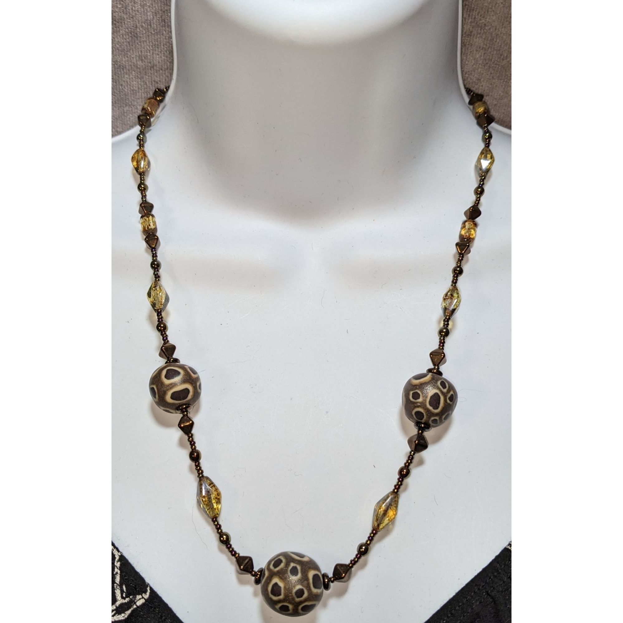 Other Handcrafted Clay & Glass Beaded Rustic Necklace Size ONE SIZE - 1 Thumbnail