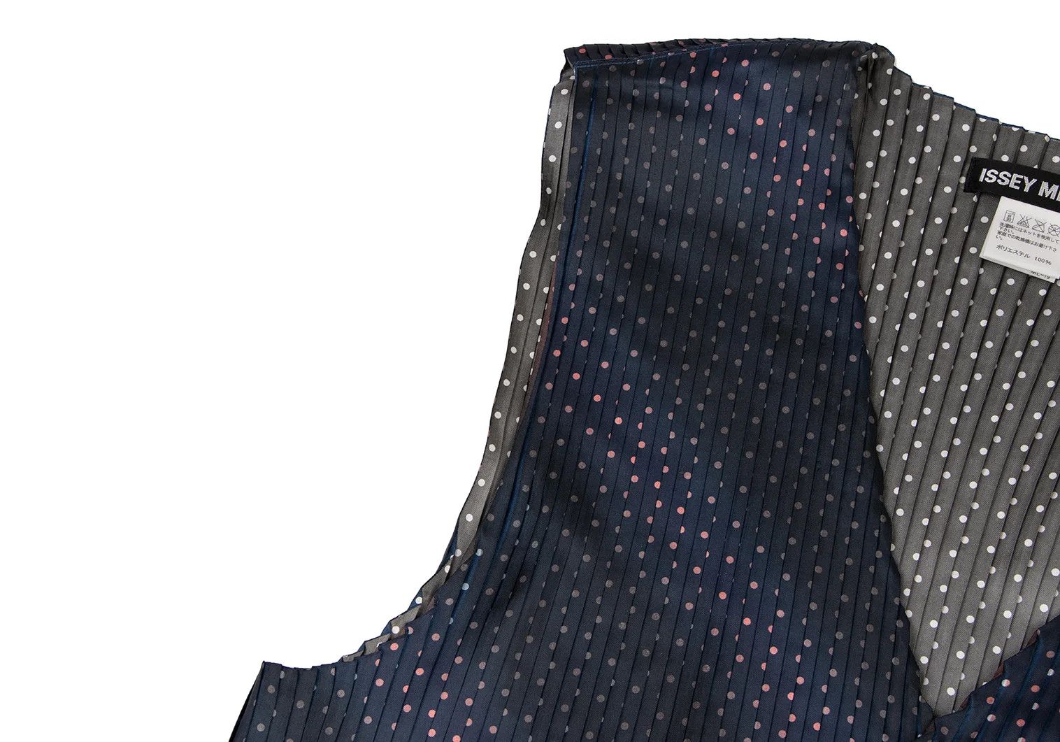 Issey Miyake Polka Dot Pleated Vest in Navy Blue - Good Condition Size US S / EU 44-46 / 1 - 5 Thumbnail
