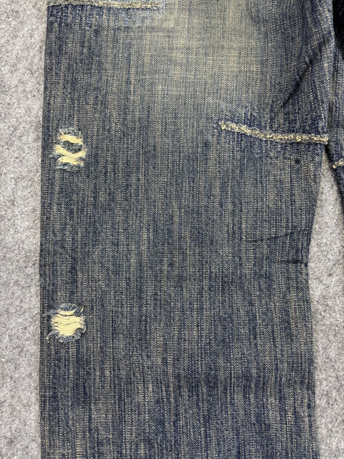 Japanese Brand 💥Insane Patchwork Style💥Bartack Distressed Denim K24 Size US 31 - 13 Thumbnail