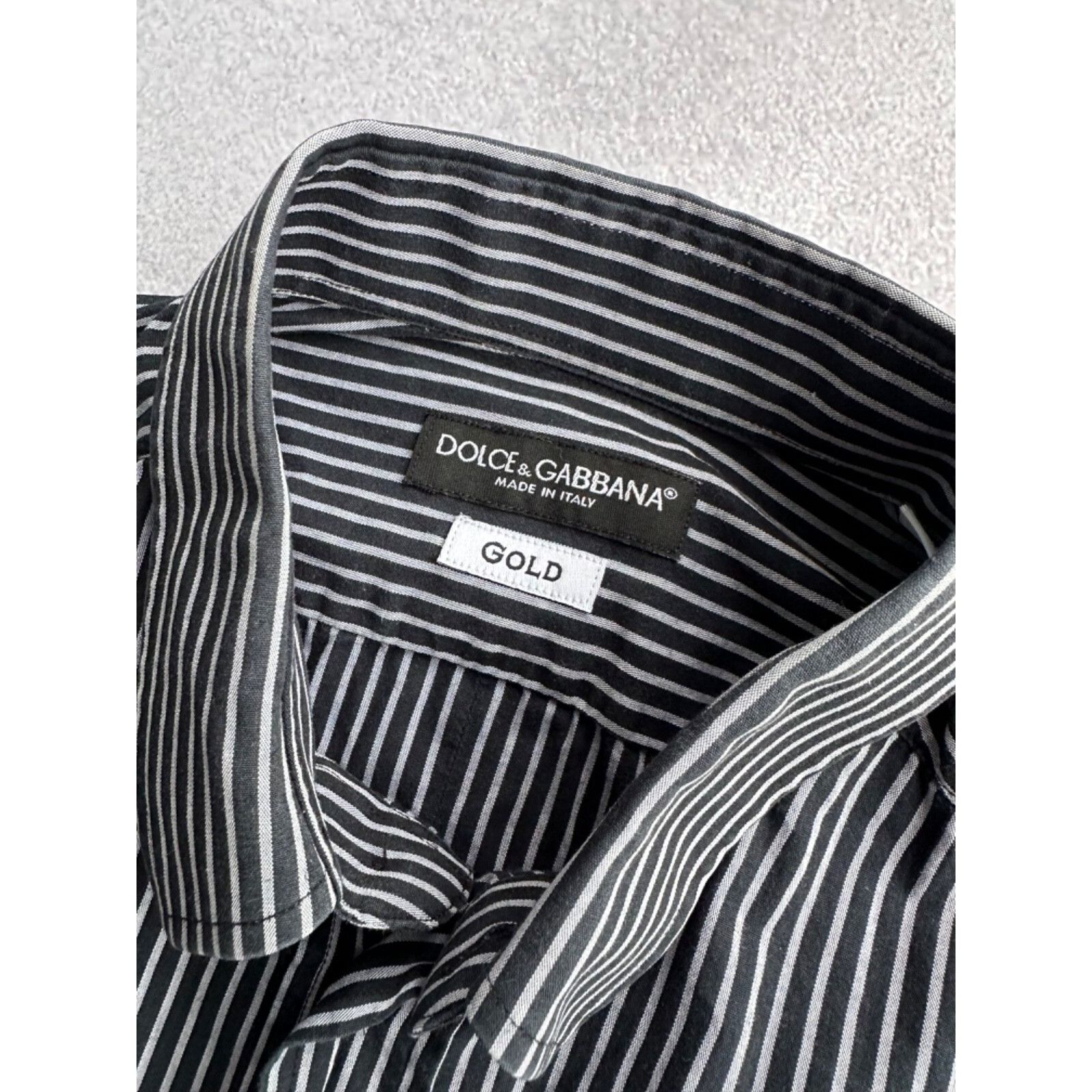 Dolce & Gabbana VTG Dolce&Gabbana Gold Striped Man’s Buttons Shirt Size US S / EU 44-46 / 1 - 7 Thumbnail