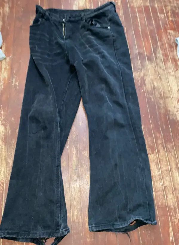 VIBE Faded Black Ripped Flare jeans Size US 30 / EU 46 - 7 Thumbnail