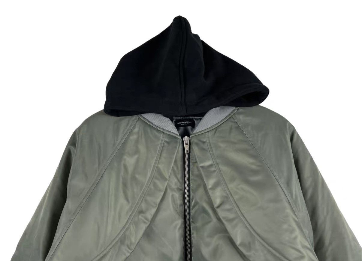 FAR FROM WHAT Far Archive 23FW Curved Sleeve Hooded Puffer Jacket J31 Size US XS / EU 42 / 0 - 3 Thumbnail