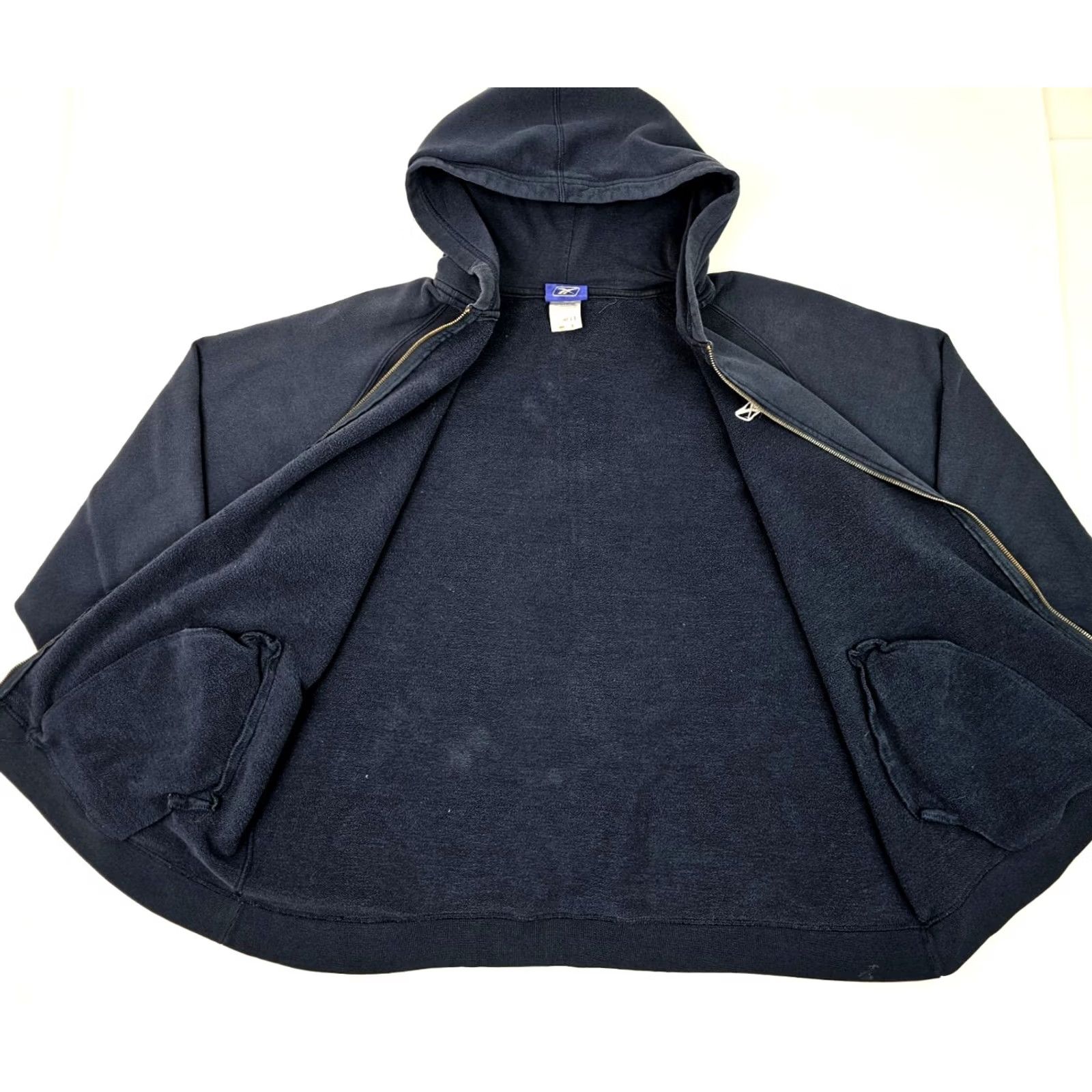 Reebok Vintage Reebok Hoodie XL Men’s Fleece Full Zip Embroidered Logo Navy Blue Size US XL / EU 56 / 4 - 3 Thumbnail