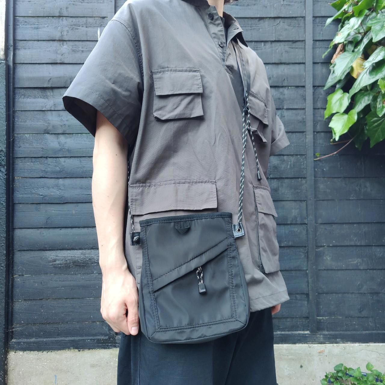 Black Utility Pouch Sling Bag, Men's
