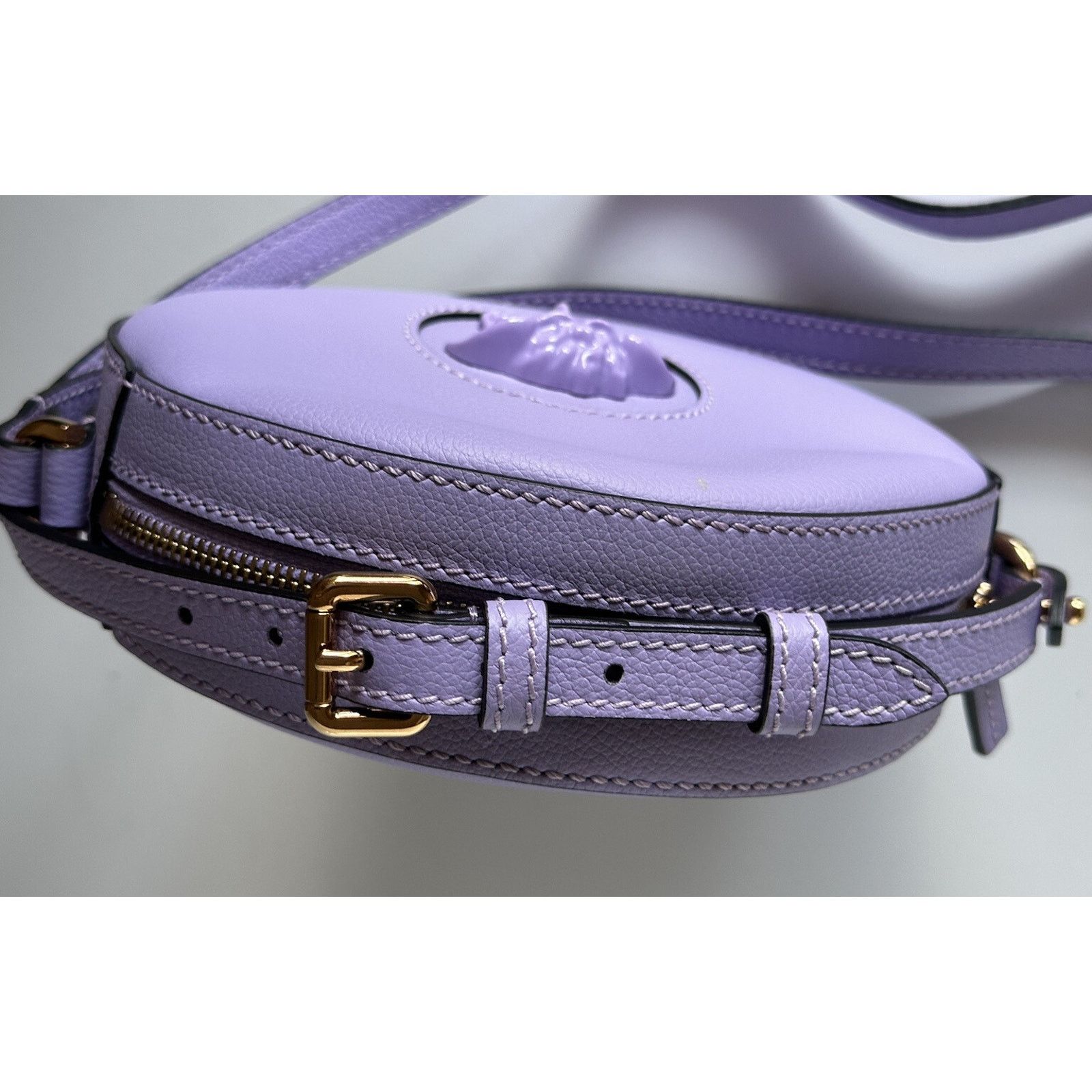 Versace Versace Medusa Leather Round Lilac Crossbody Bag DBFI050 Size ONE SIZE - 12 Thumbnail