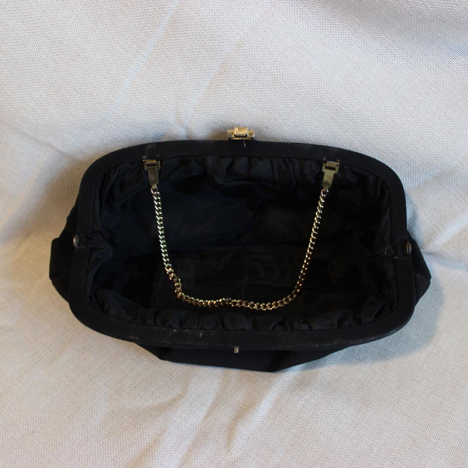Other Black vintage clutch with gold brass strap Size ONE SIZE - 5 Thumbnail
