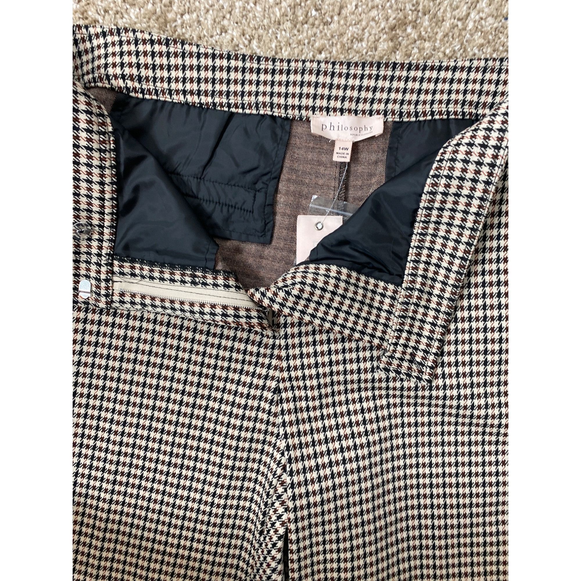 Other PHILOSOPHY WOMEN'S HOUNDSTOOTH FLARE PANTS SZ 14W NWT Size 36" / US 14 / IT 50 - 4 Thumbnail