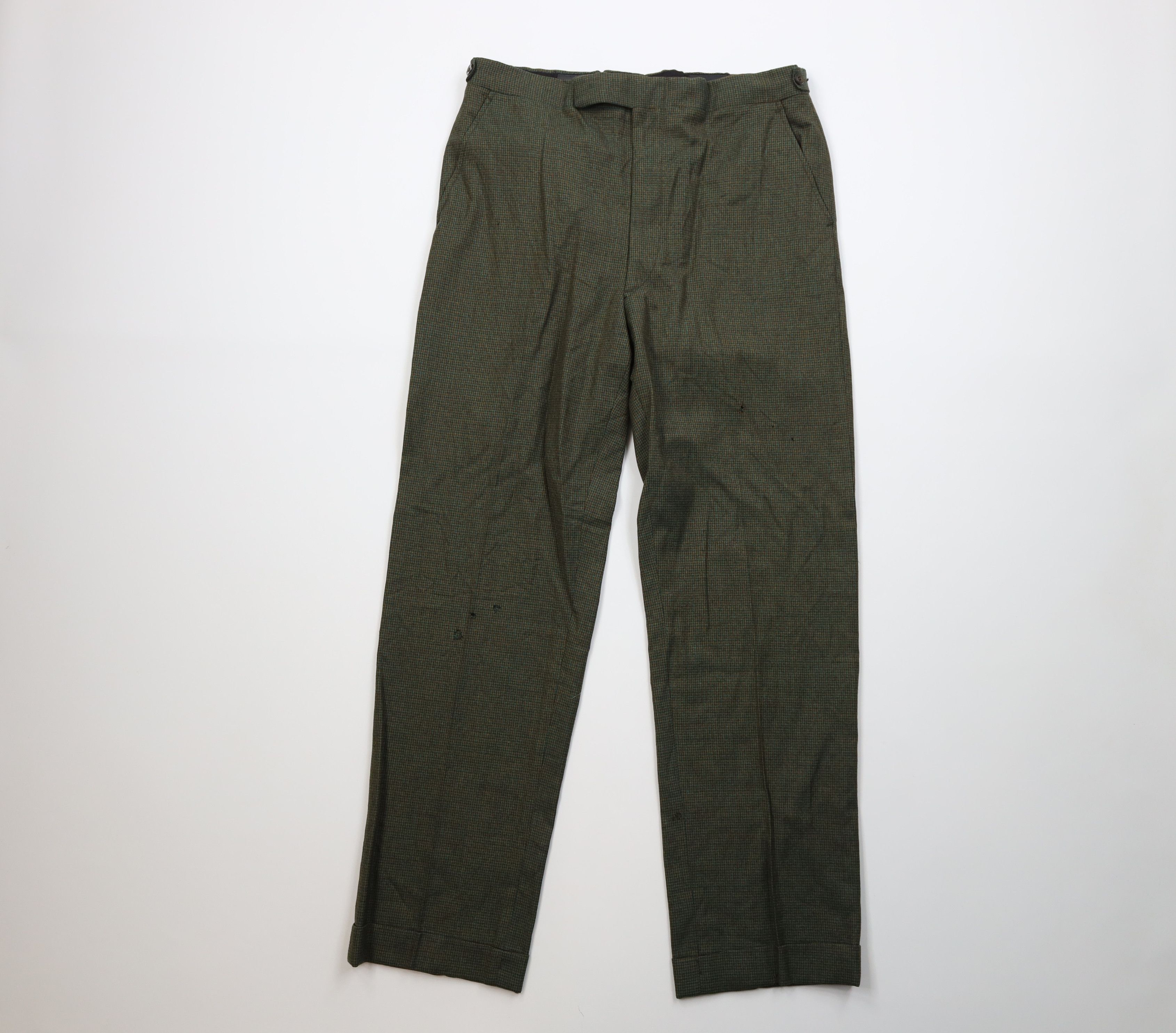 Vintage Vintage 50s Streetwear Wool Knit Chino Pants Houndstooth USA Size US 34 / EU 50 - 1 Thumbnail