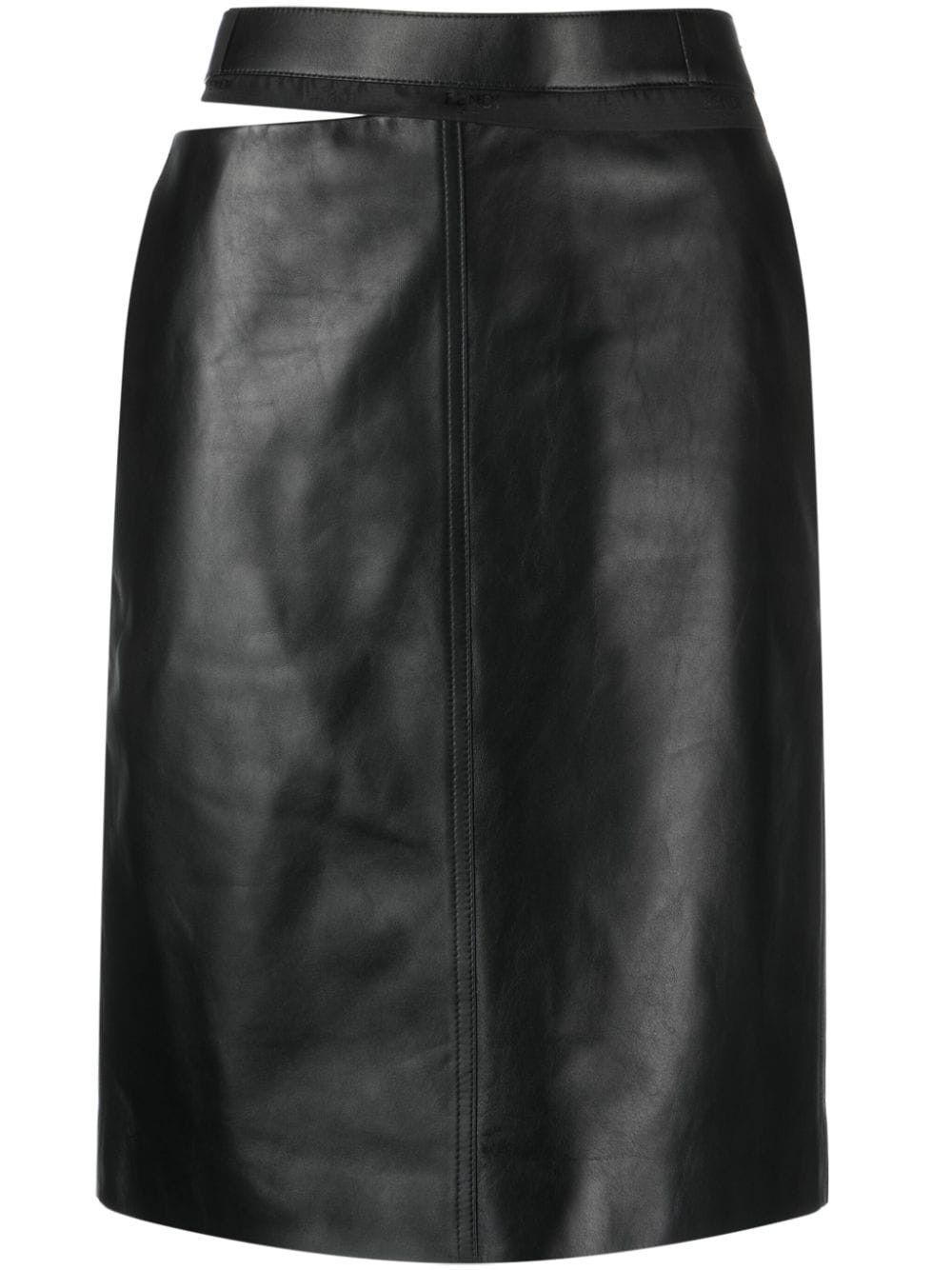 Fendi o1loc1c0824 Leather Skirt in Black Size 30" / US 8 / IT 44 - 1 Thumbnail