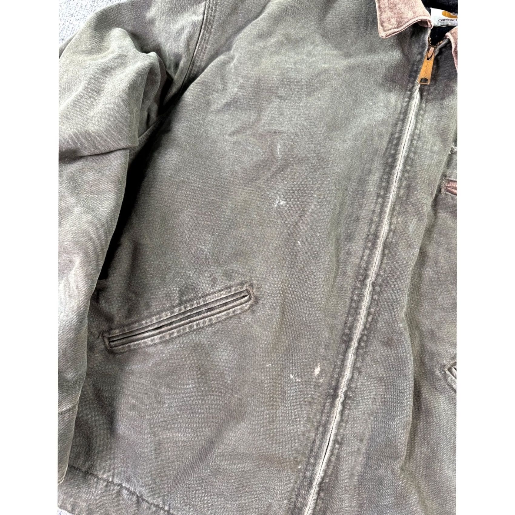 Carhartt VINTAGE Carhartt Detroit Jacket Mens L Moss Green Distressed Blanket Lined Duck J97 Size US L / EU 52-54 / 3 - 5 Thumbnail